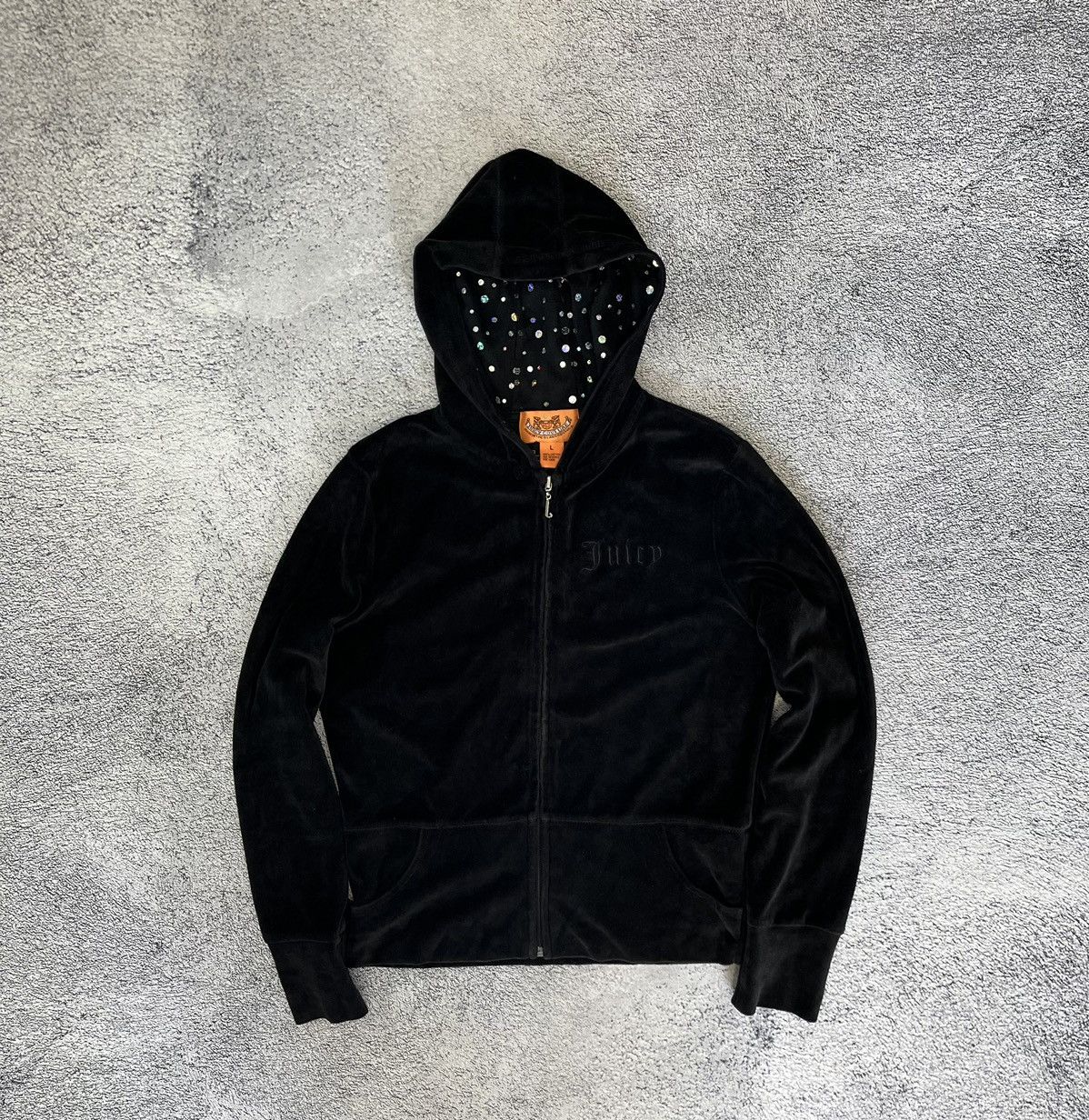 Juicy Couture Juicy Couture Women Zip Hoodie Velour Big Logo Black Size L Size L / US 10 / IT 46 - 4 Thumbnail