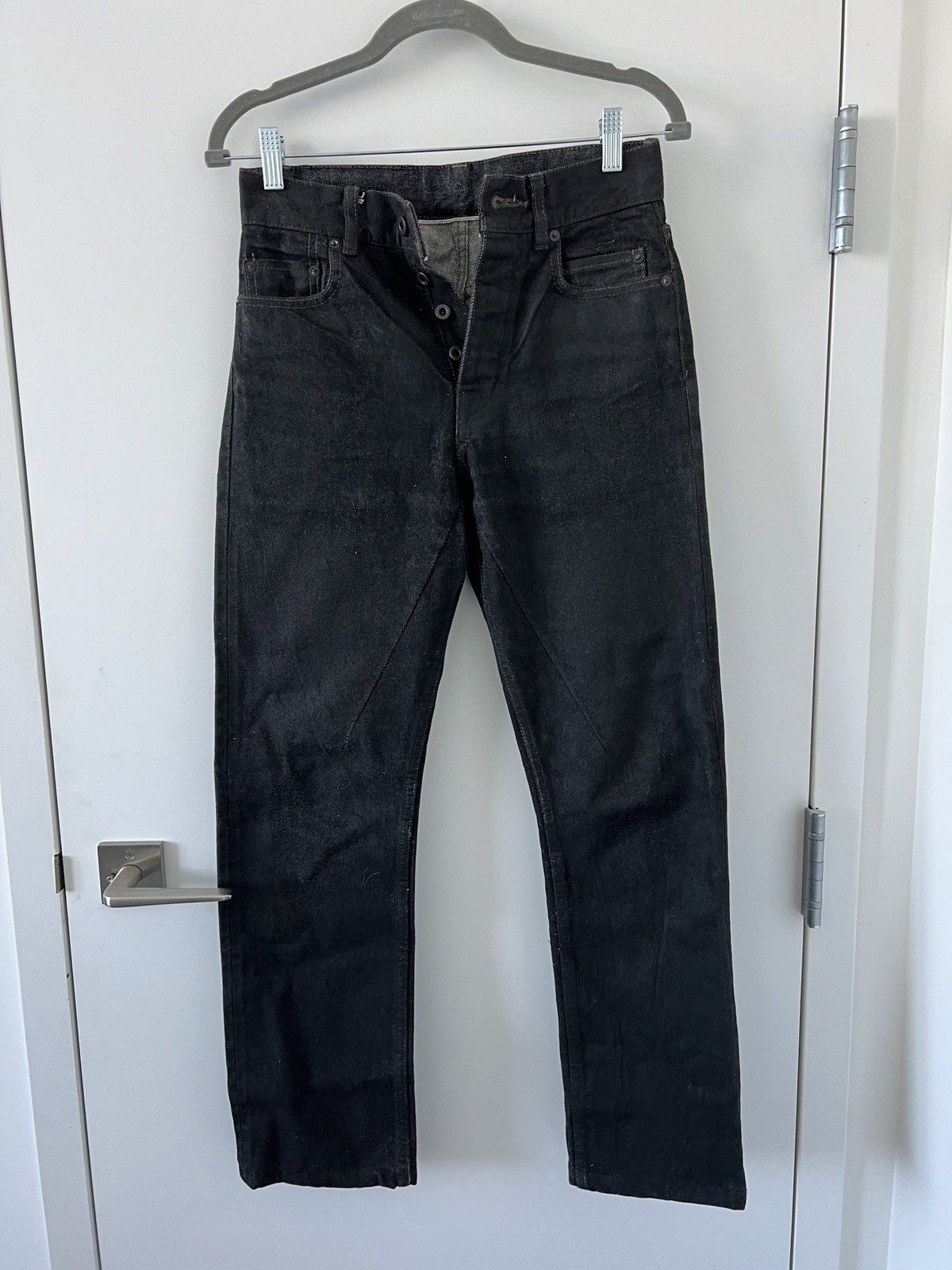 image of Rick Owens x Rick Owens Drkshdw Detroit Jeans - Made In Japan Black Waxed, Men's (Size 27)