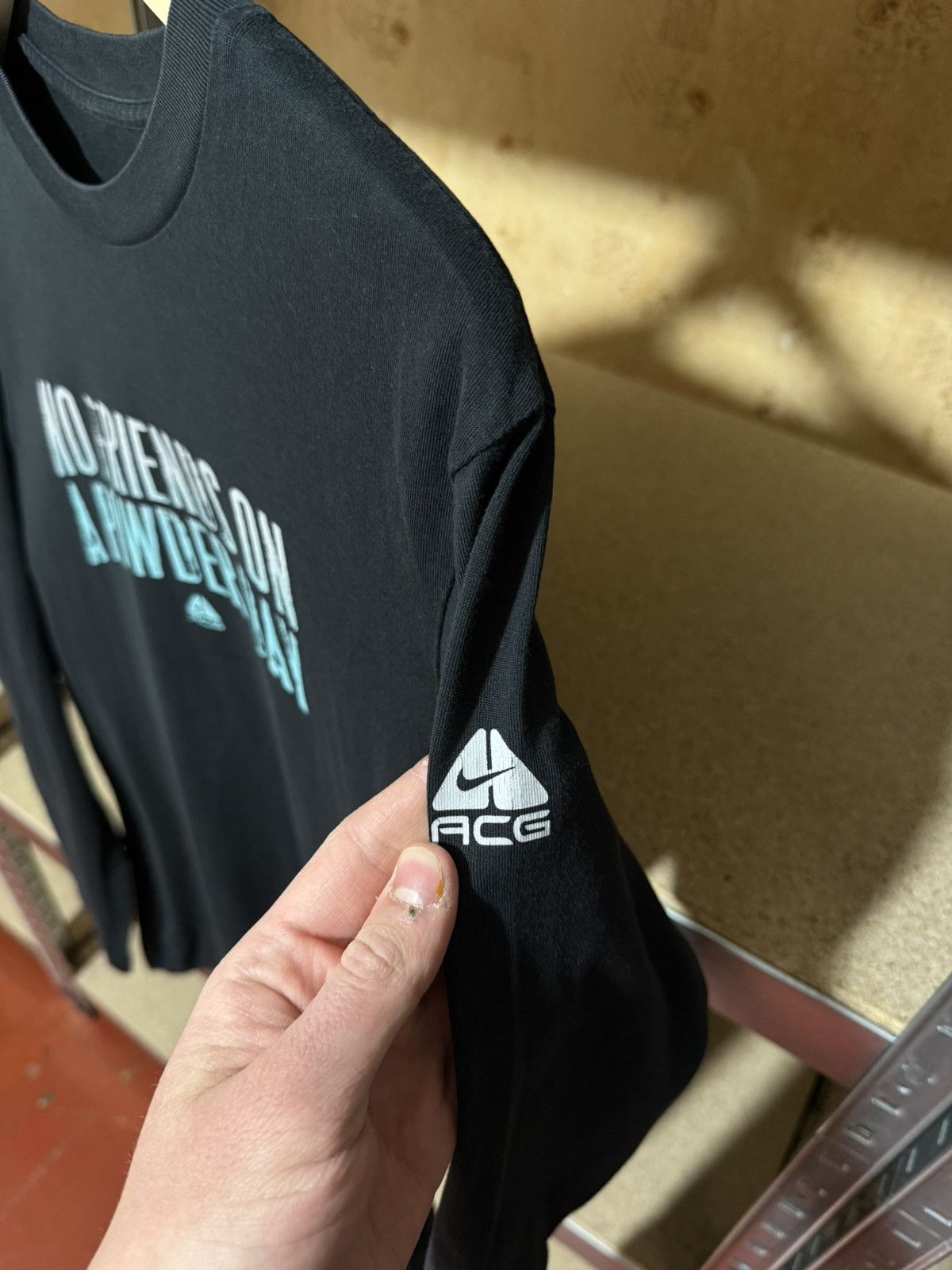 Nike × Nike ACG × Vintage Vintage Nike ACG No Friends On A Powder Day Longsleeve Tee Size US M / EU 48-50 / 2 - 6 Thumbnail