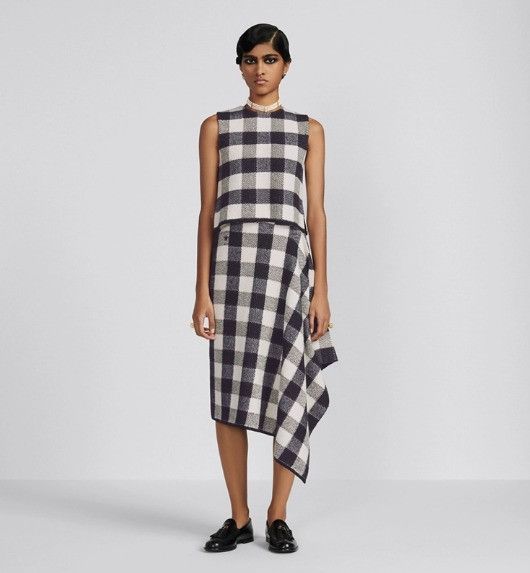Dior o1w1db10824 Check'n' Wrap Skirt in Grey Black Size 25" / US 0 / IT 36 - 4 Thumbnail