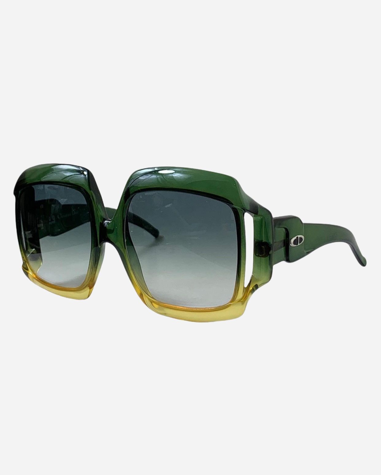 image of Christian Dior Monsieur 1970S Dior Optyl Sunglasses in Green/Yellow, Men's