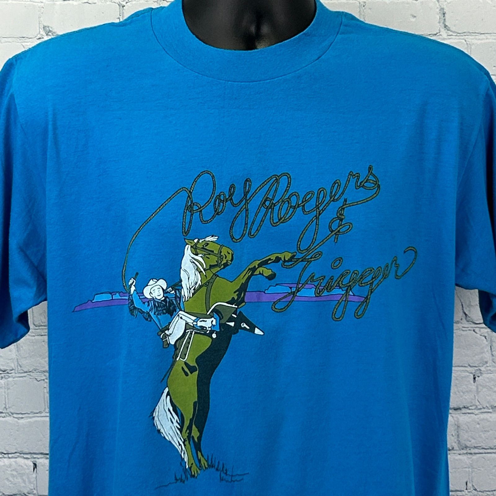 Vintage Vintage 80s Roy Rogers and Trigger T Shirt Cowboy L Large Size US L / EU 52-54 / 3 - 1 Thumbnail