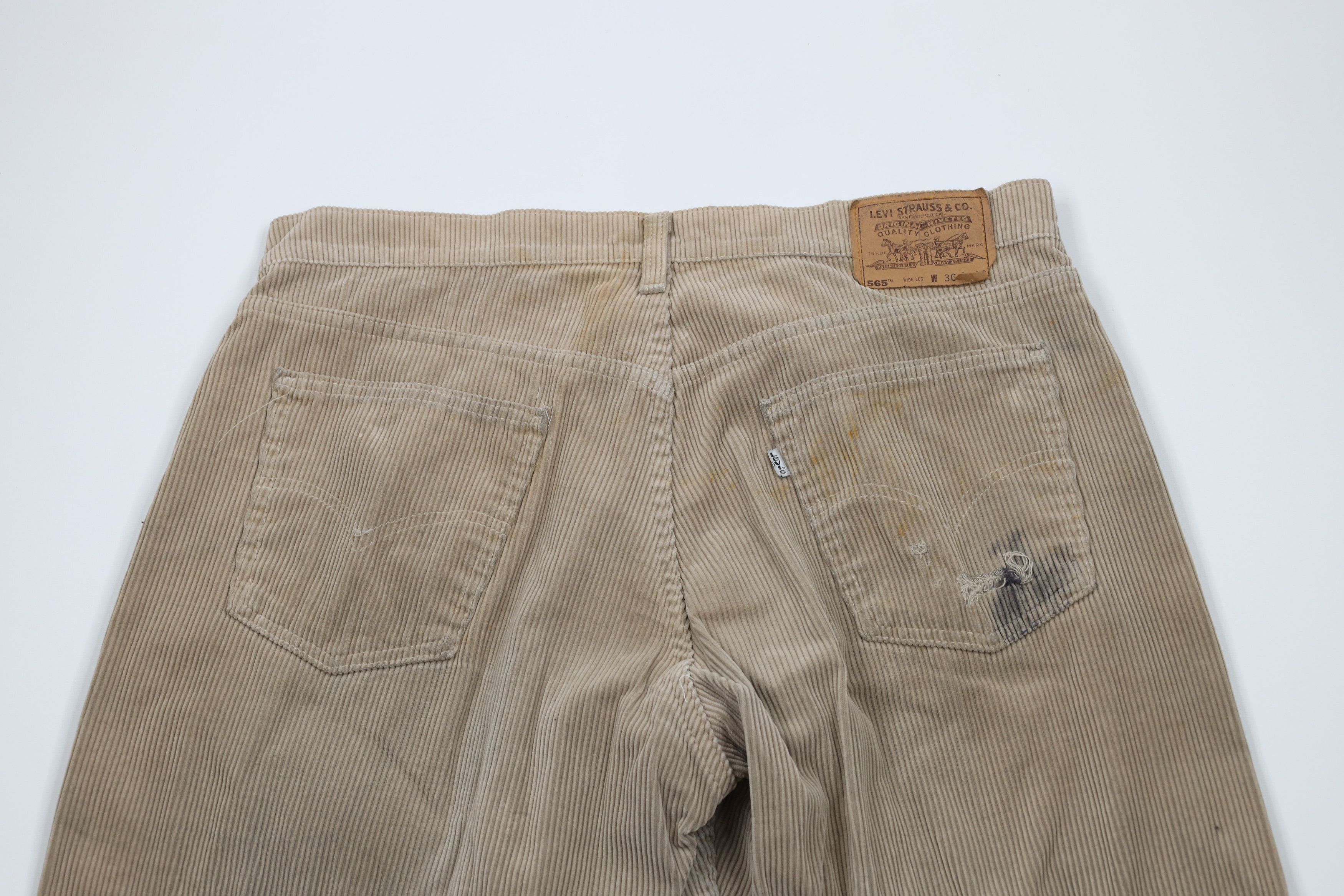 Levi's × Vintage Vintage 90s Levis 565 Loose Fit Wide Leg Corduroy Pants USA Size US 36 / EU 52 - 12 Thumbnail
