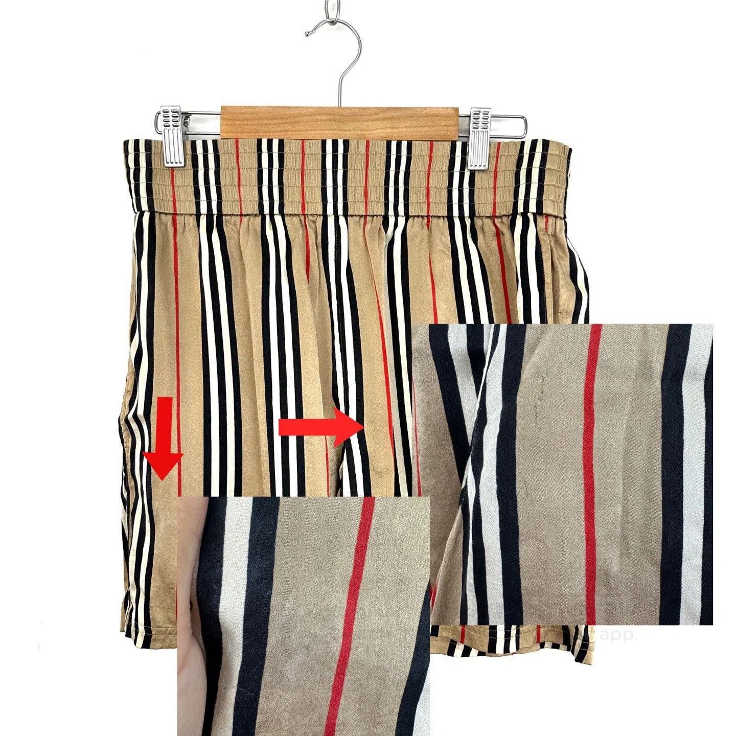 Burberry Burberry Striped Silk Casual Shorts. Size 35" - 6 Thumbnail