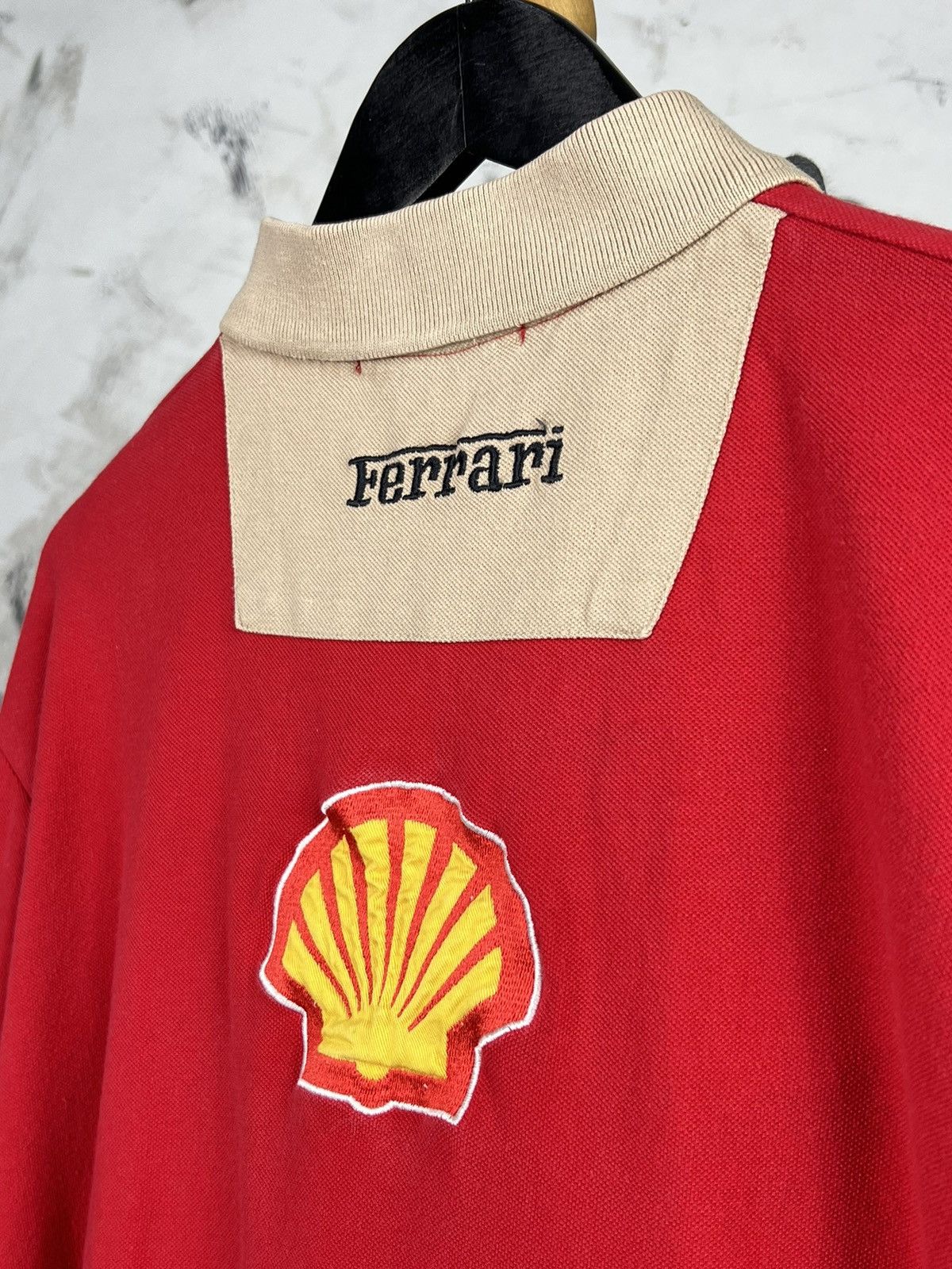Ferrari Vintage Ferrari Shell Long Sleeve Polo Shirt Size M Size US M / EU 48-50 / 2 - 7 Thumbnail