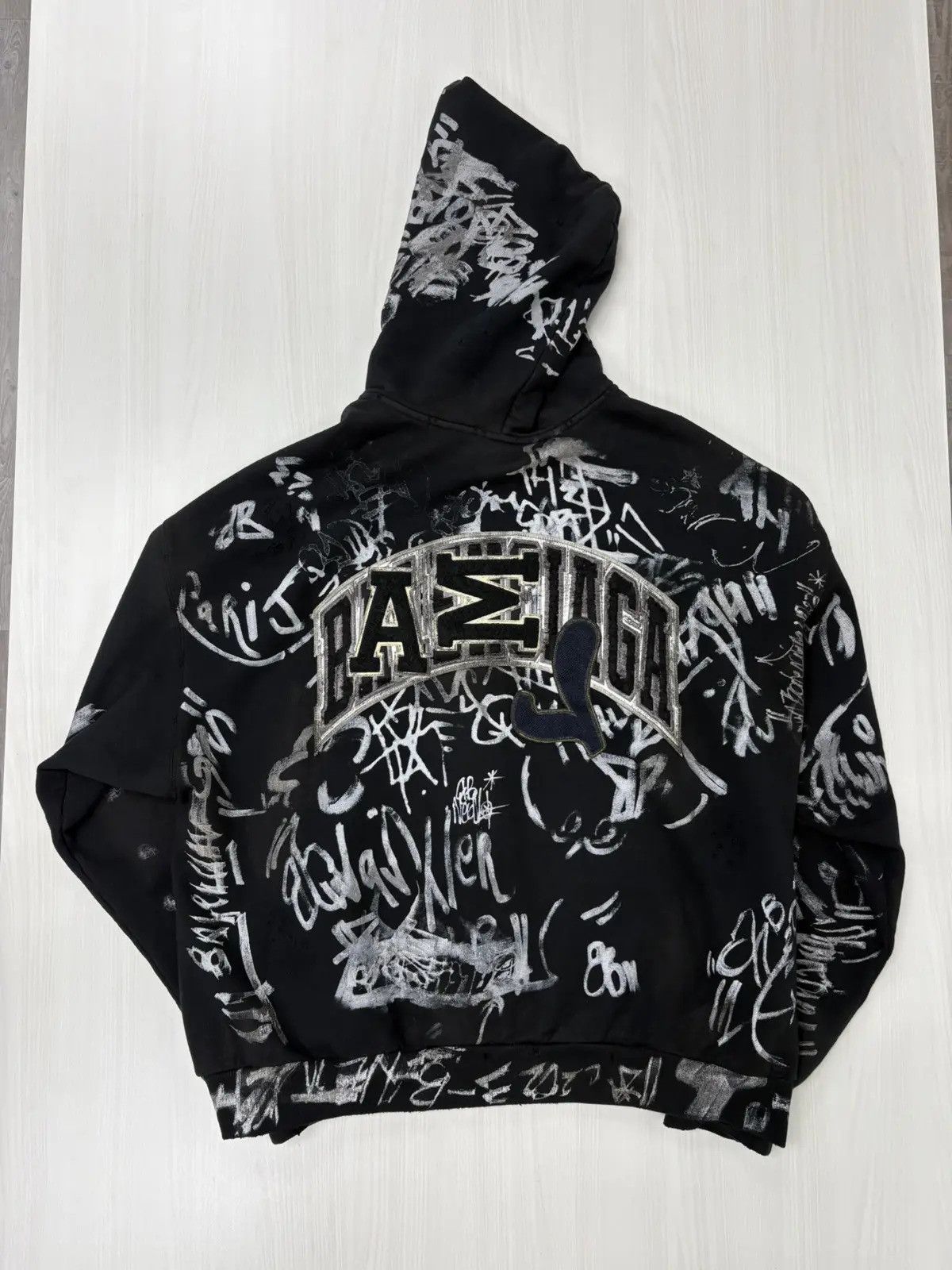 Balenciaga Skater Graffiti Zip Up hoodie Black
