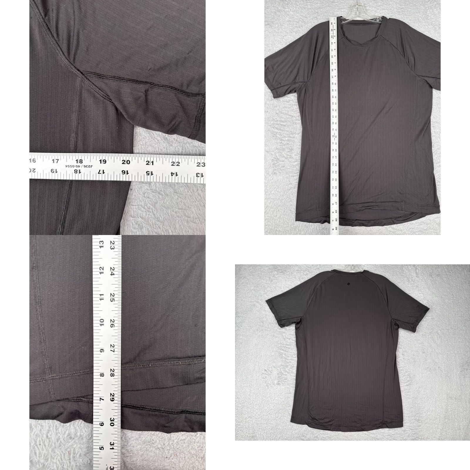 Lululemon Lululemon Shirt Women 10 Gray Short Sleeve V-Neck Vertical Stripe Gym Workout Shirt Size L / US 10 / IT 46 - 8 Thumbnail