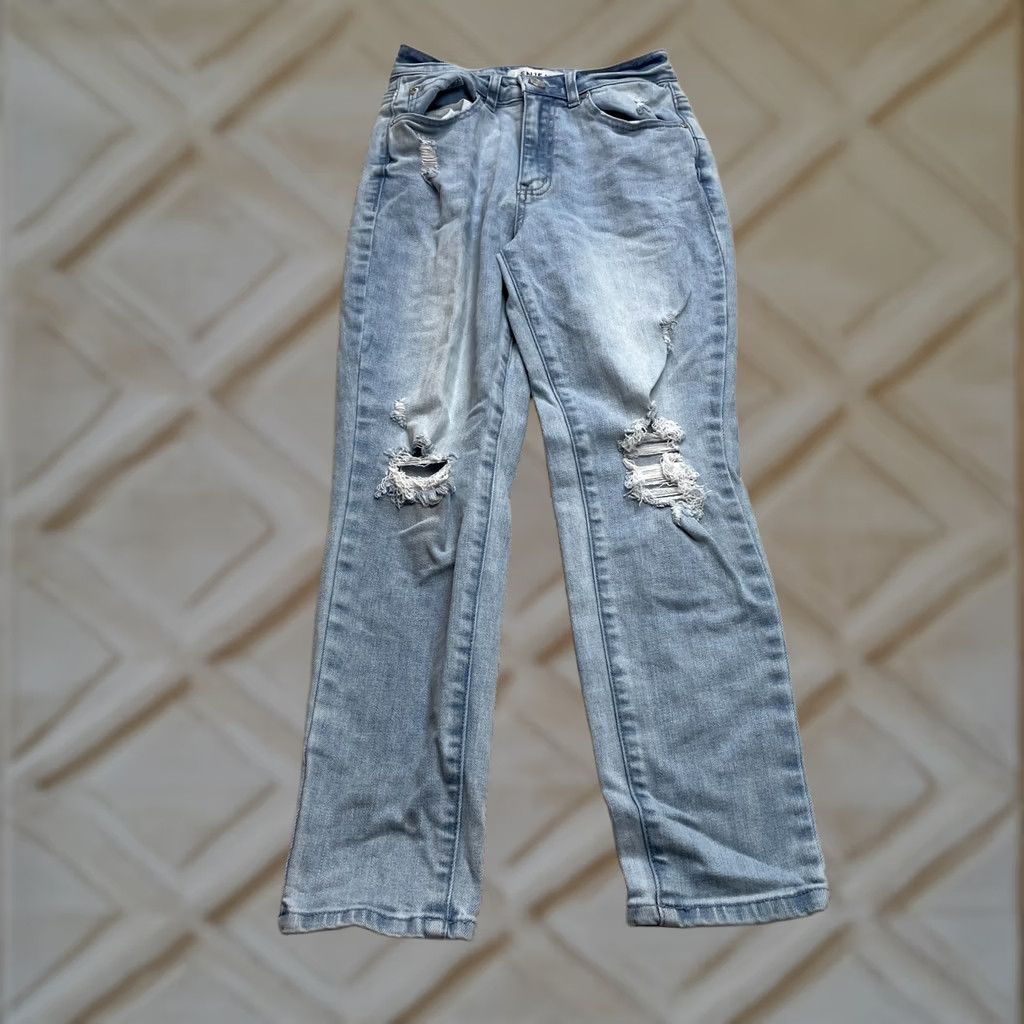 Denime Enjean Jeans Juniors Skinny Distressed Ripped Denim Light Wash 24x25 1 Teen Blue Jeans Girls Boys Size 42" / US 20 - 1 Thumbnail