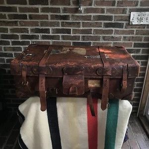 Handmade ANTIQUE 1920s LEATHER TRUNK SUITCASE BESPOKE R$8598 Size ONE SIZE - 5 Thumbnail