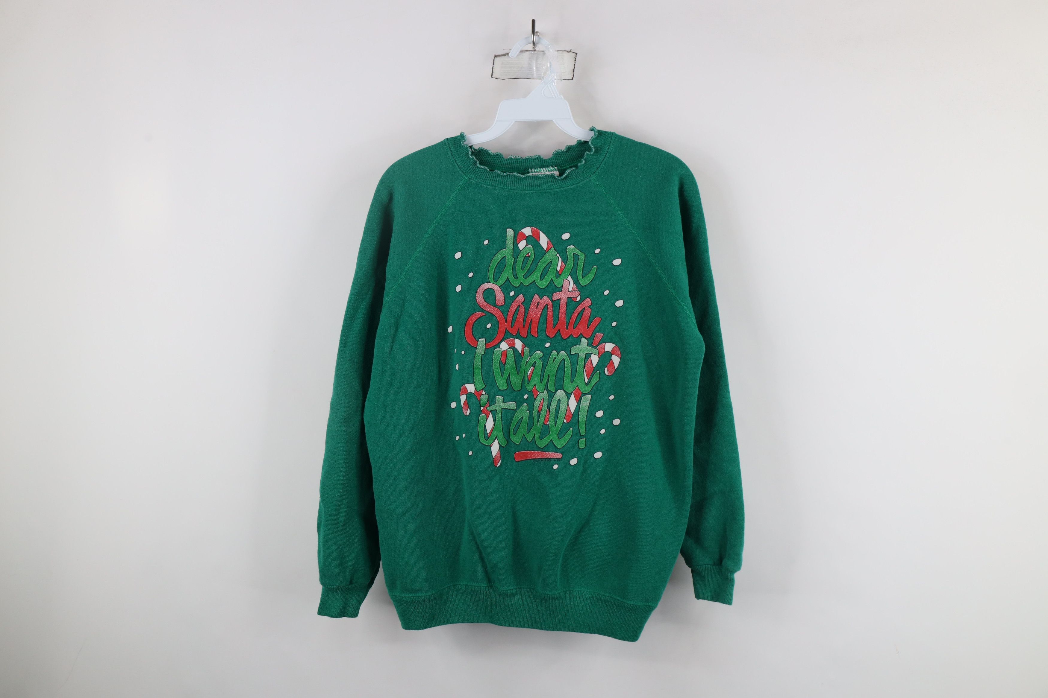 Vintage Vintage 90s Christmas Santa I Want It All Sweatshirt USA Size M / US 6-8 / IT 42-44 - 1 Thumbnail