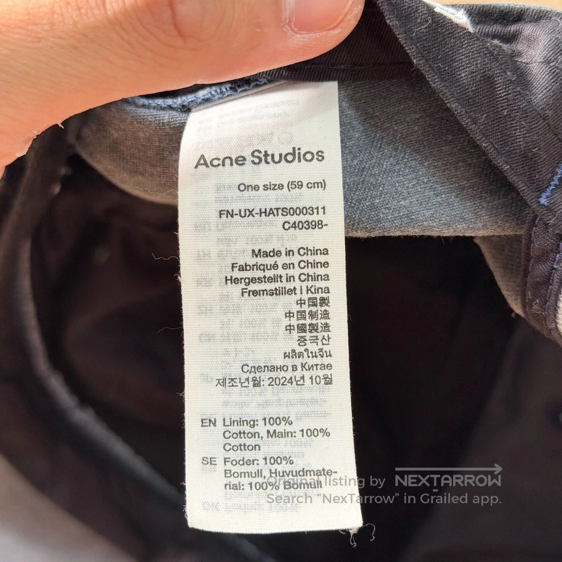 Acne Studios Acne Studios Gray Blue Distressed Cap. Size ONE SIZE - 7 Thumbnail