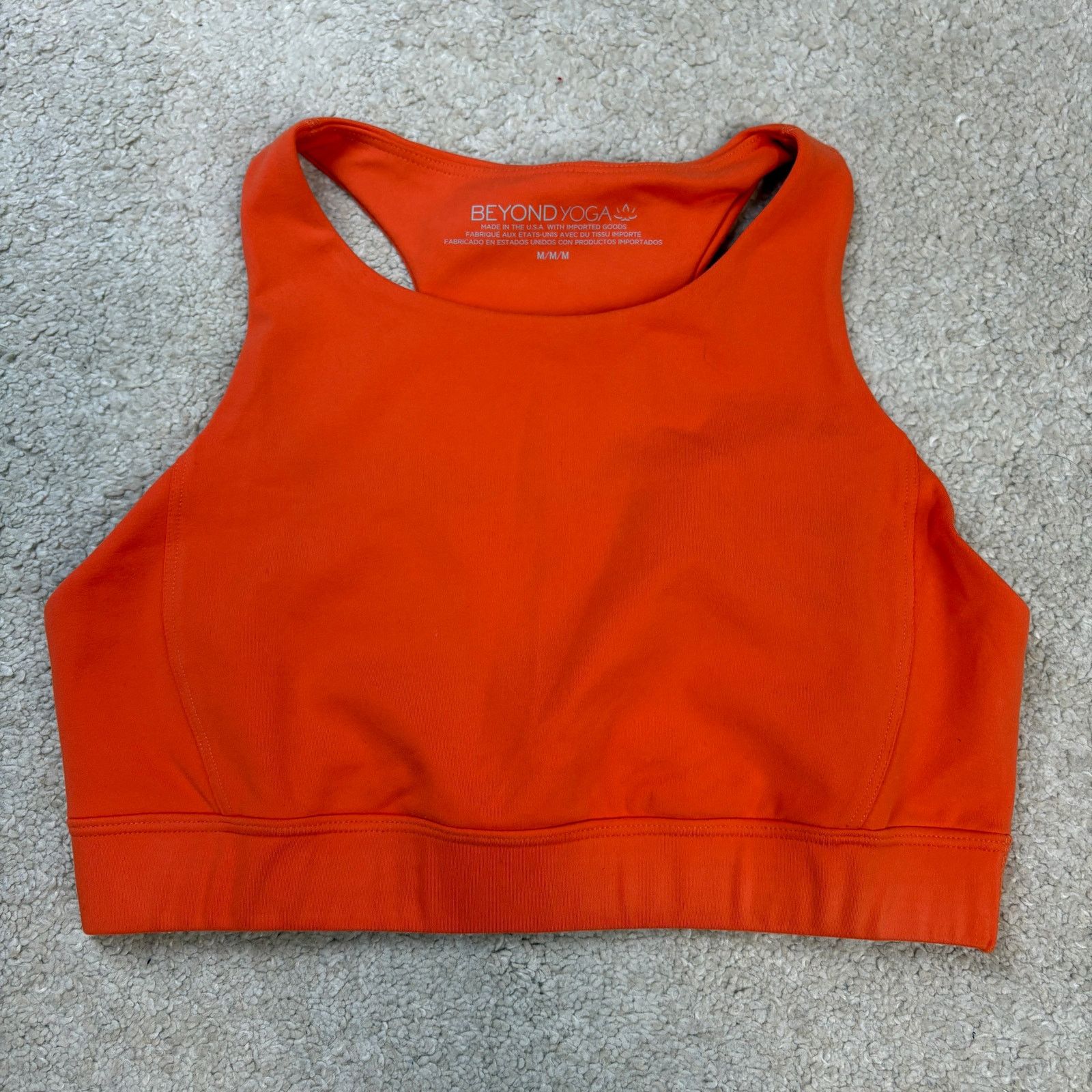 Beyond Yoga NWT Beyond Yoga Powerbeyond Sports Bra Sunset Orange Size M Size ONE SIZE - 1 Thumbnail