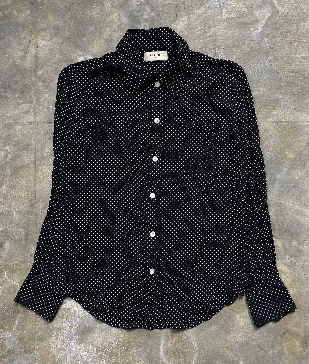 Celine × Hedi Slimane Celine Viscose Polka-dots Shirt Size XXS / US 00 / IT 34 - 1 Thumbnail