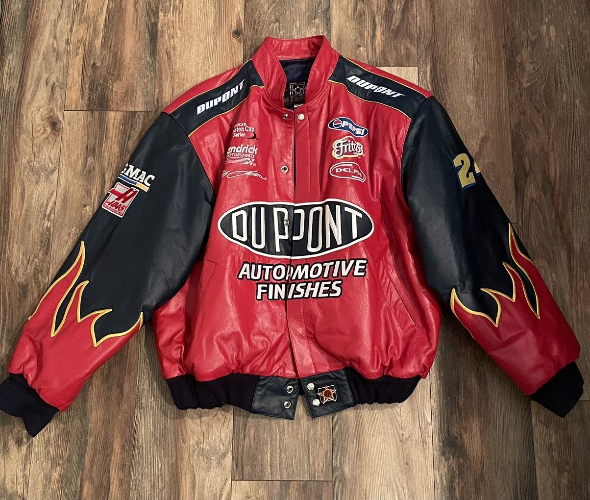 Vintage Vintage 90s DuPont Jeff Gordon Leather Jacket | Grailed