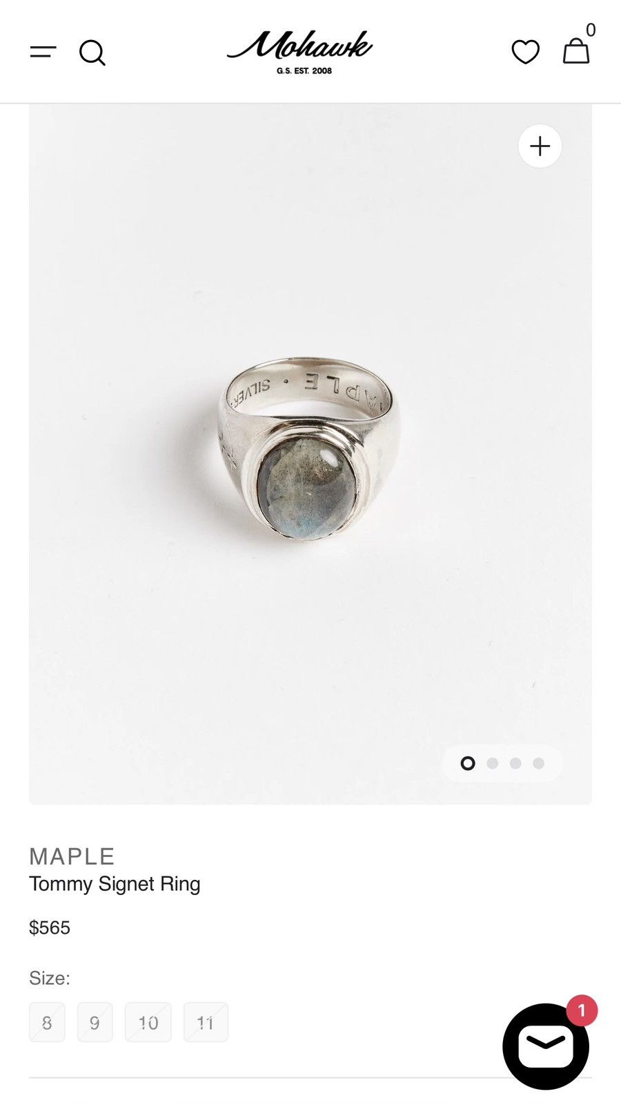 Other MAPLE Tommy Signet Ring - Labradorite Insert - US10 19mm Size ONE SIZE - 1 Thumbnail