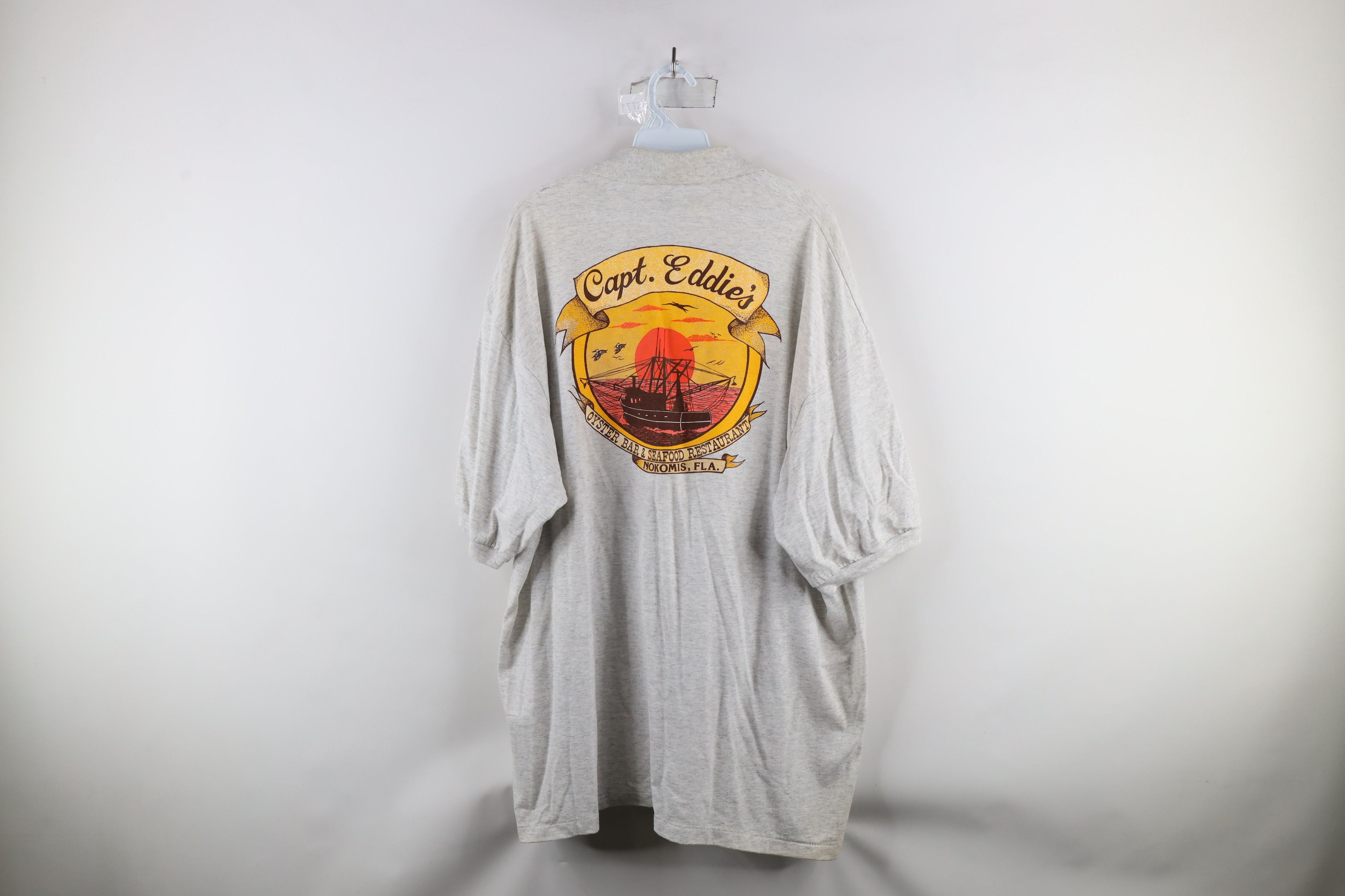 Vintage Vintage 90s Out Captain Eddies Seafood Restaurant Polo USA Size US XXL / EU 58 / 5 - 11 Thumbnail
