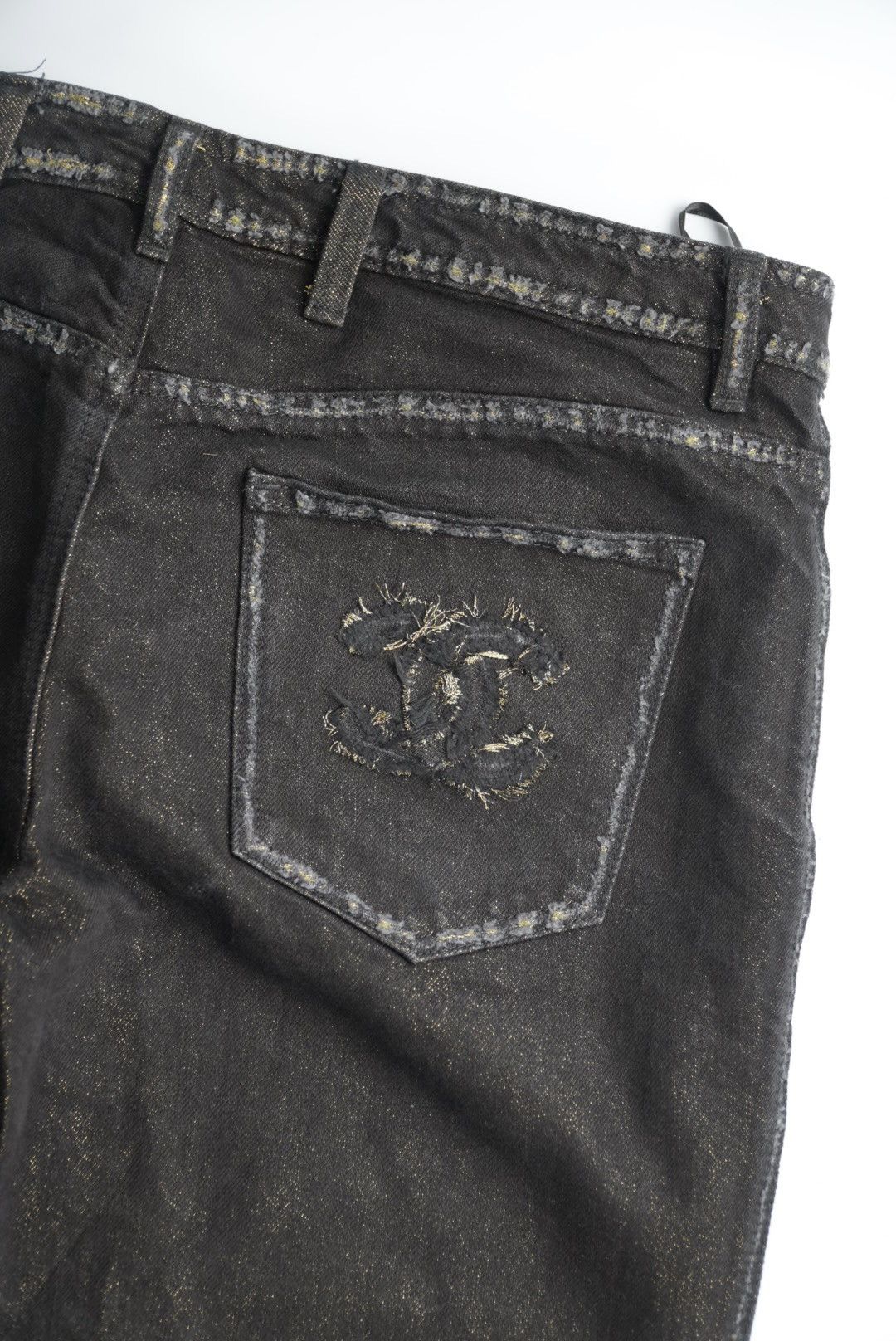 Chanel Chanel Lamé Glittered Denim Pants Size 27" / US 4 / IT 40 - 8 Thumbnail