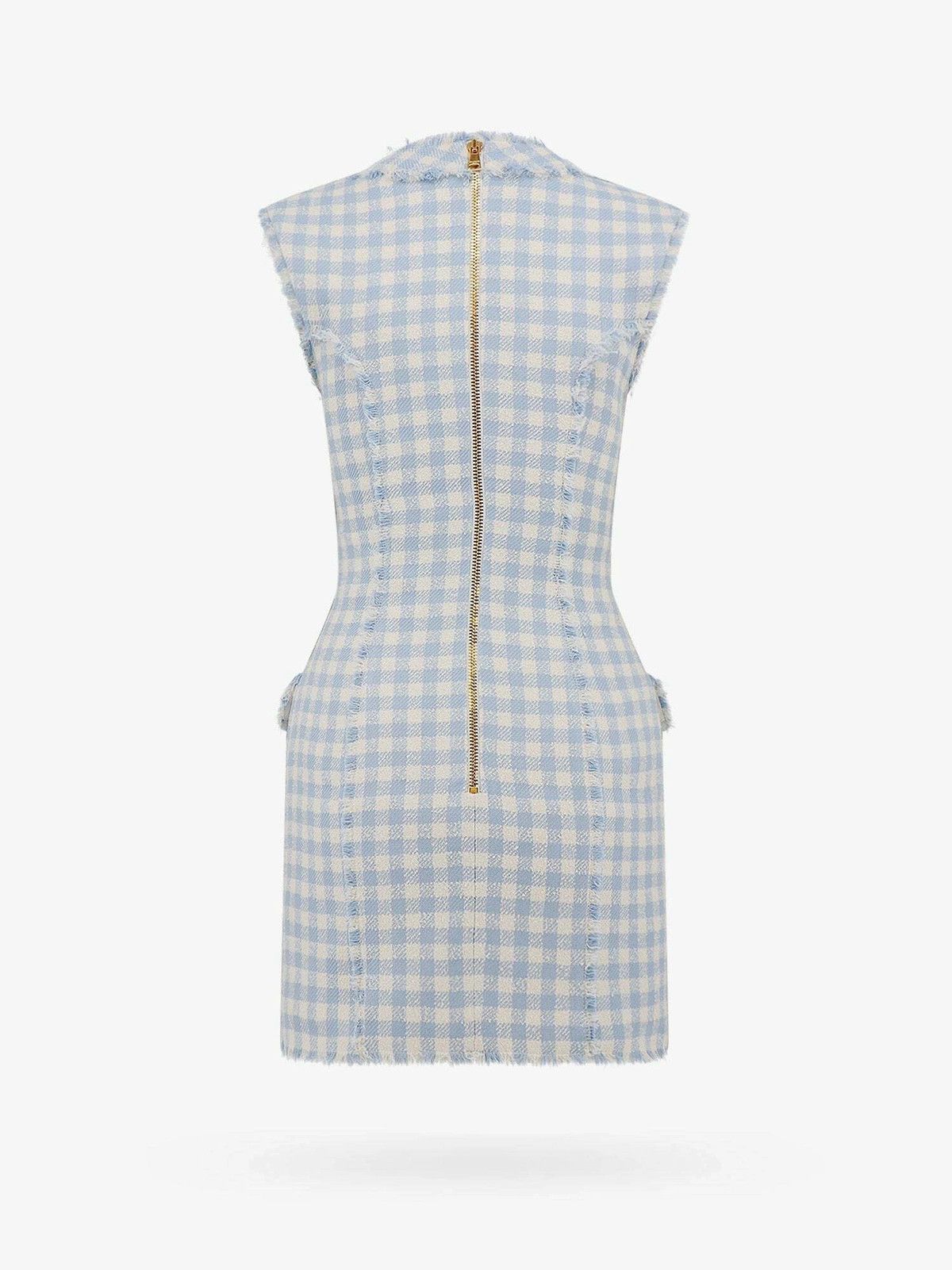 Balmain o1y0525 Mini Dress in Sky Blue Size M / US 6-8 / IT 42-44 - 2 Thumbnail
