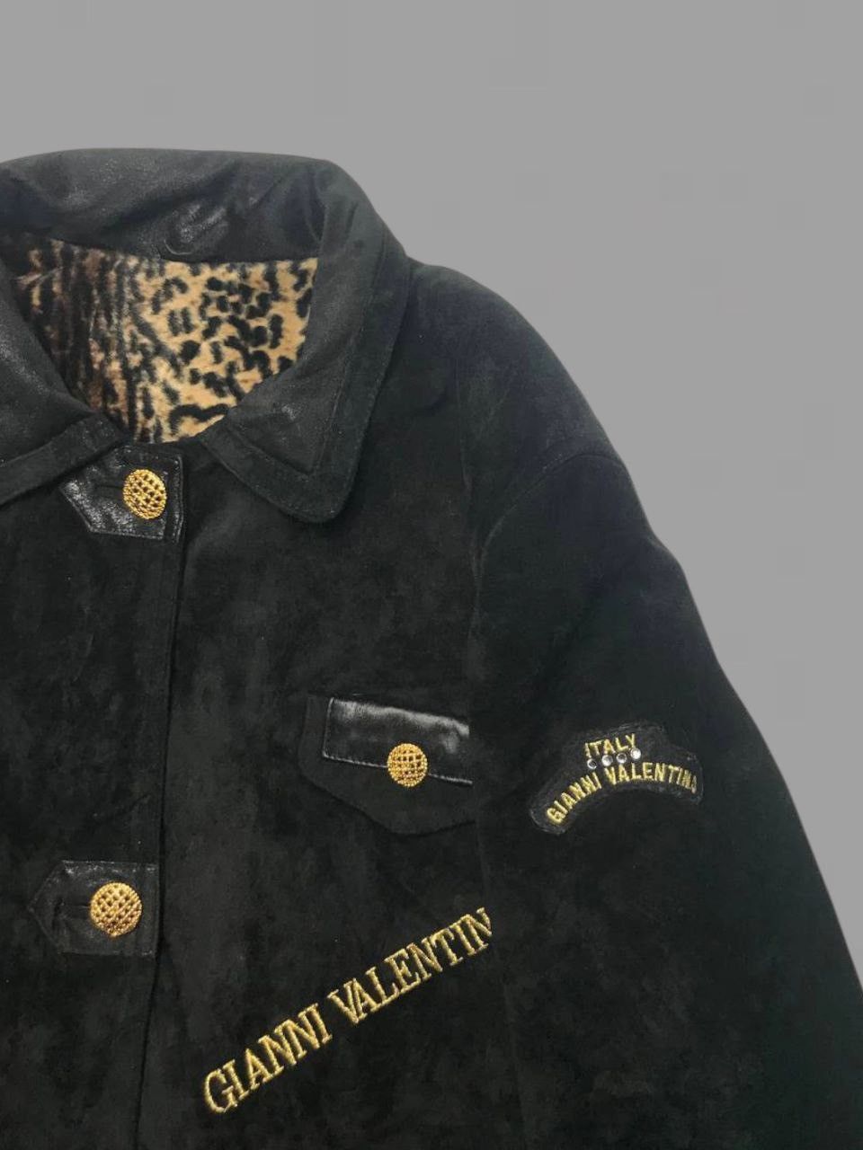 Gianni Valentino × Leather × Valentino Gianni Valentino Leopard Lined Pigskin Suede Coat Size ONE SIZE - 9 Thumbnail