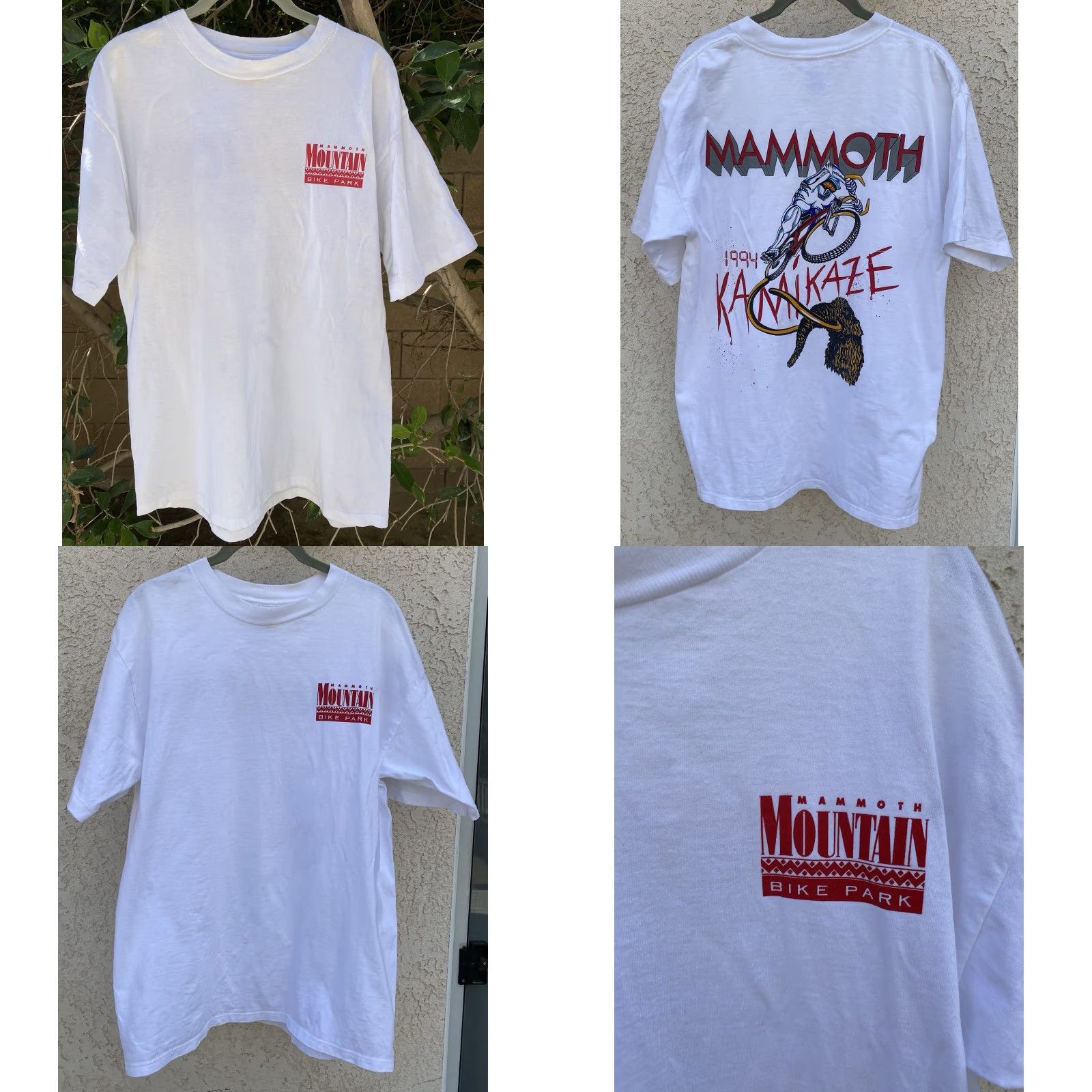 Vintage VINTAGE Mammoth Mountain Bike Park 1994 Kamikaze T Shirt Mountain Bike HL Miller USA L White Cotton 90s Sports Outdoor Graphics Mens Size US L / EU 52-54 / 3 - 8 Thumbnail