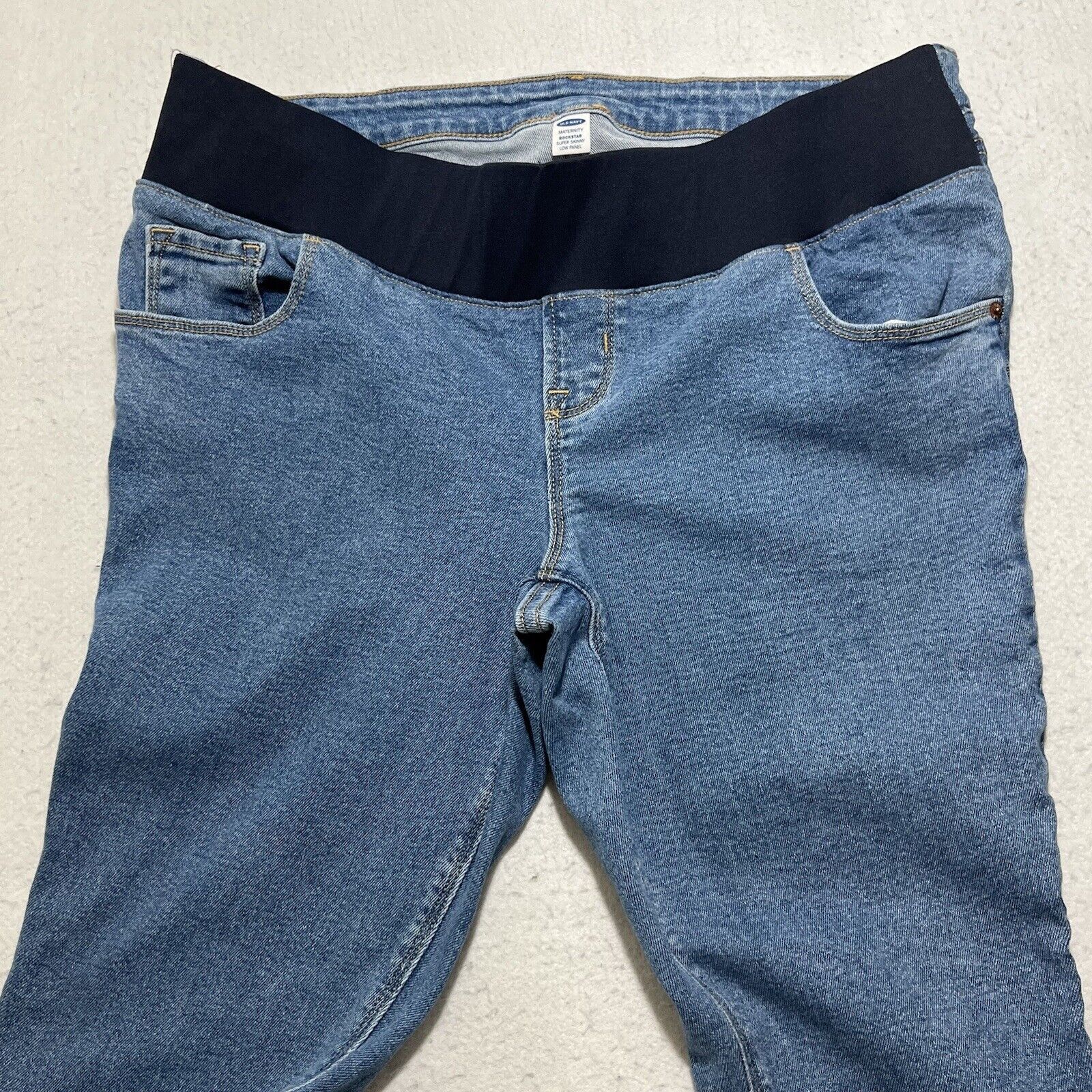 Old Navy Old Navy Rockstar Super Skinny Maternity Denim Blue Jeans Size 36" / US 14 / IT 50 - 2 Thumbnail