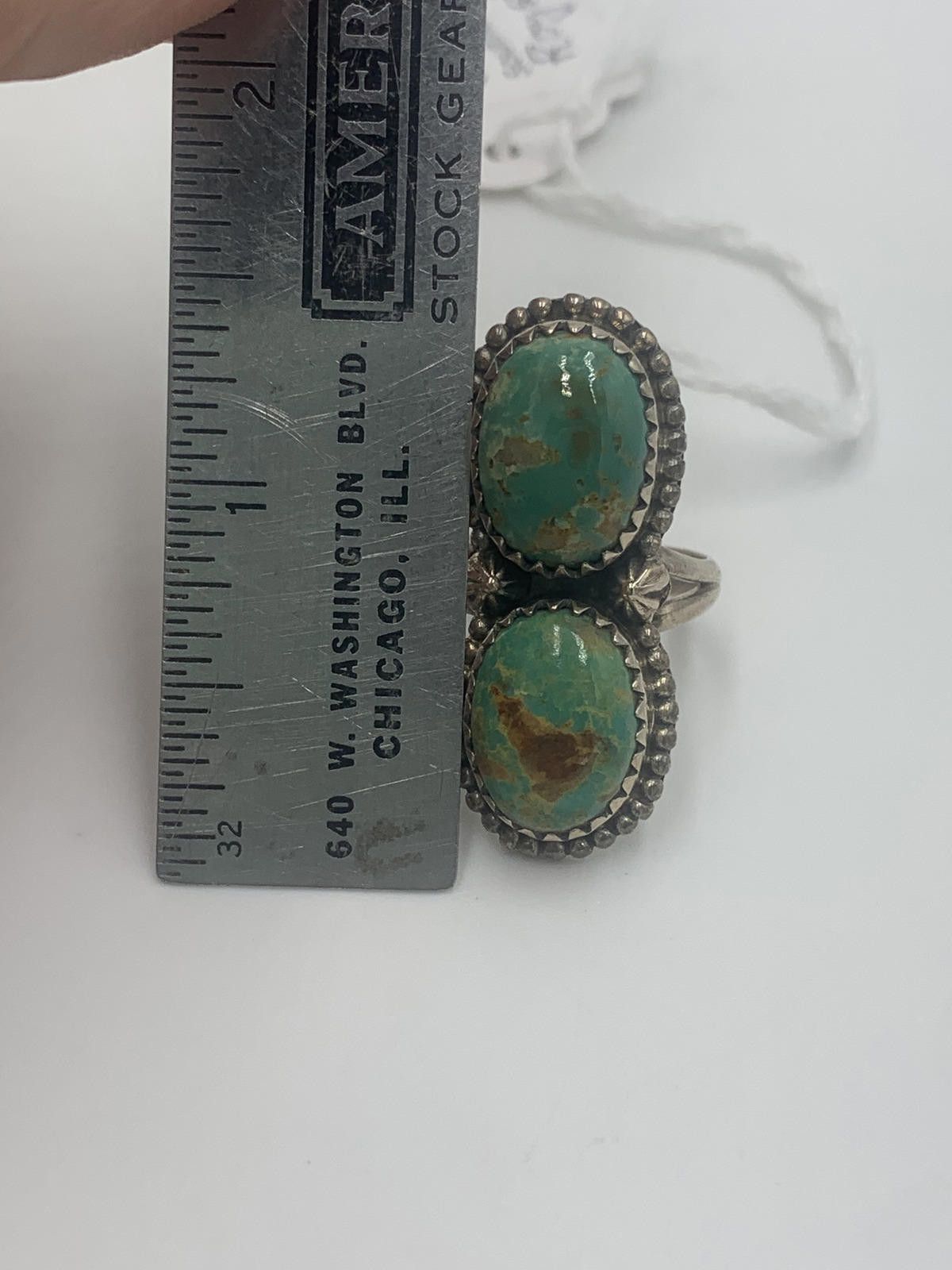 Other 925 Sterling Silver Royston Turquoise & Filigree Native Ring Size ONE SIZE - 10 Thumbnail