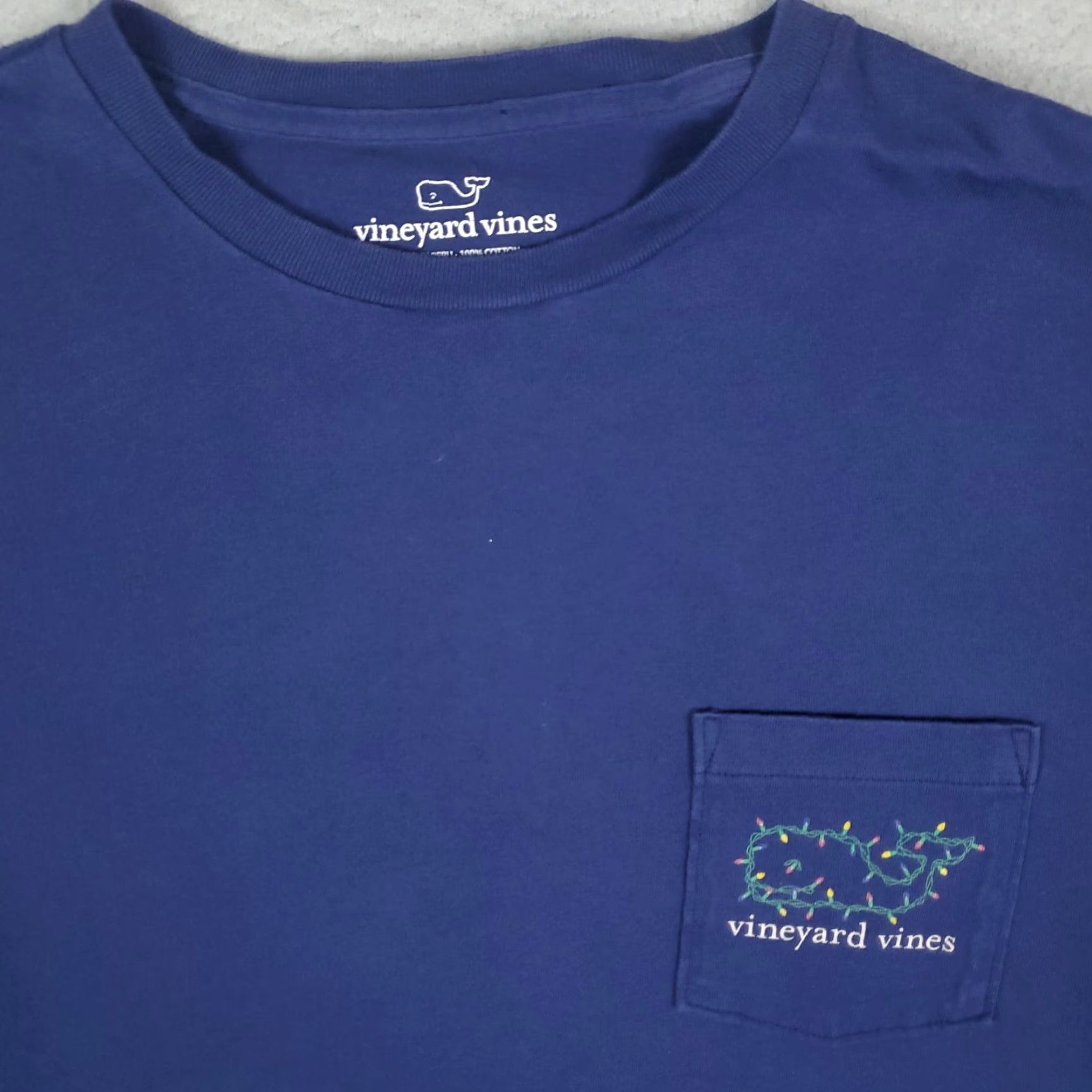 Vineyard Vines VINTAGE Vineyard Vines Happy Holidays Blue Long Sleeve T-Shirt Mens Size Small Size US S / EU 44-46 / 1 - 3 Thumbnail