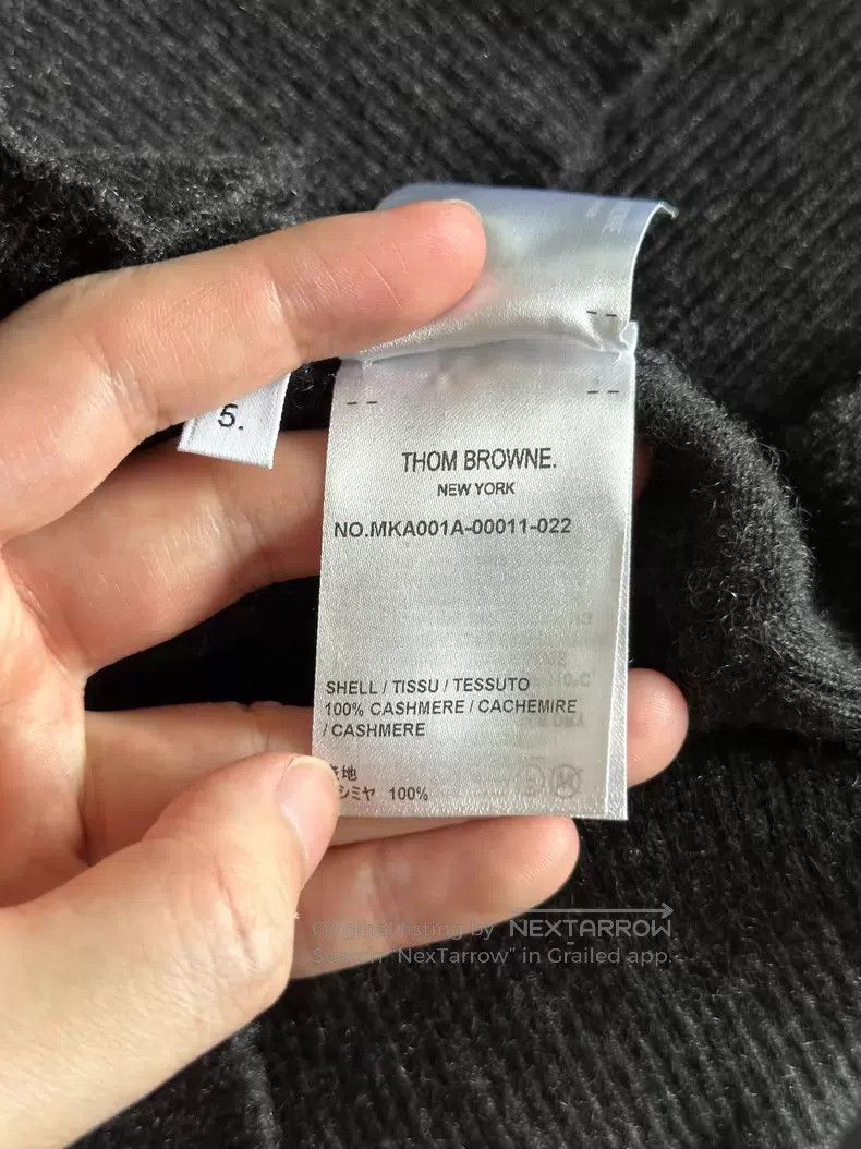 Thom Browne Thom Browne Dark Grey Cashmere Sweater Size US XXL / EU 58 / 5 - 5 Thumbnail