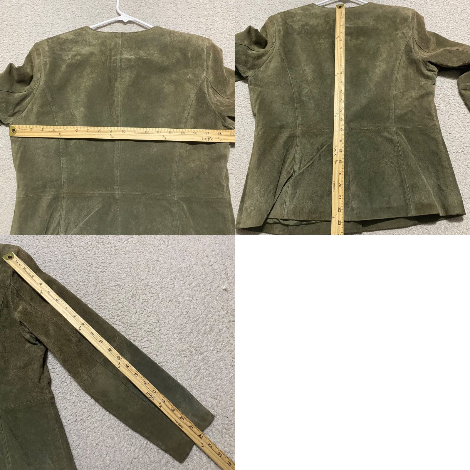 Coldwater Creek Coldwater Creek Womens Jacket PM Green Suede Leather Lined Petites Button Up Casual Travel Classic Mature Preppy Y2K Old Money Size M / US 6-8 / IT 42-44 - 8 Thumbnail