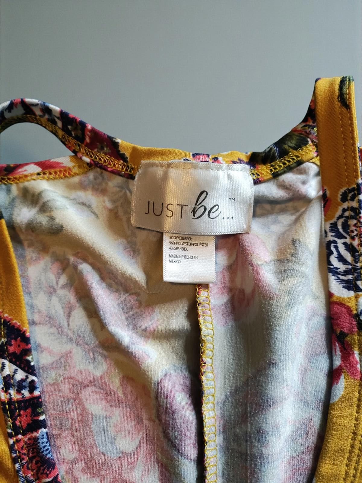 Other Just Be Size Large Yellow Floral Print Blouse Size L / US 10 / IT 46 - 7 Thumbnail