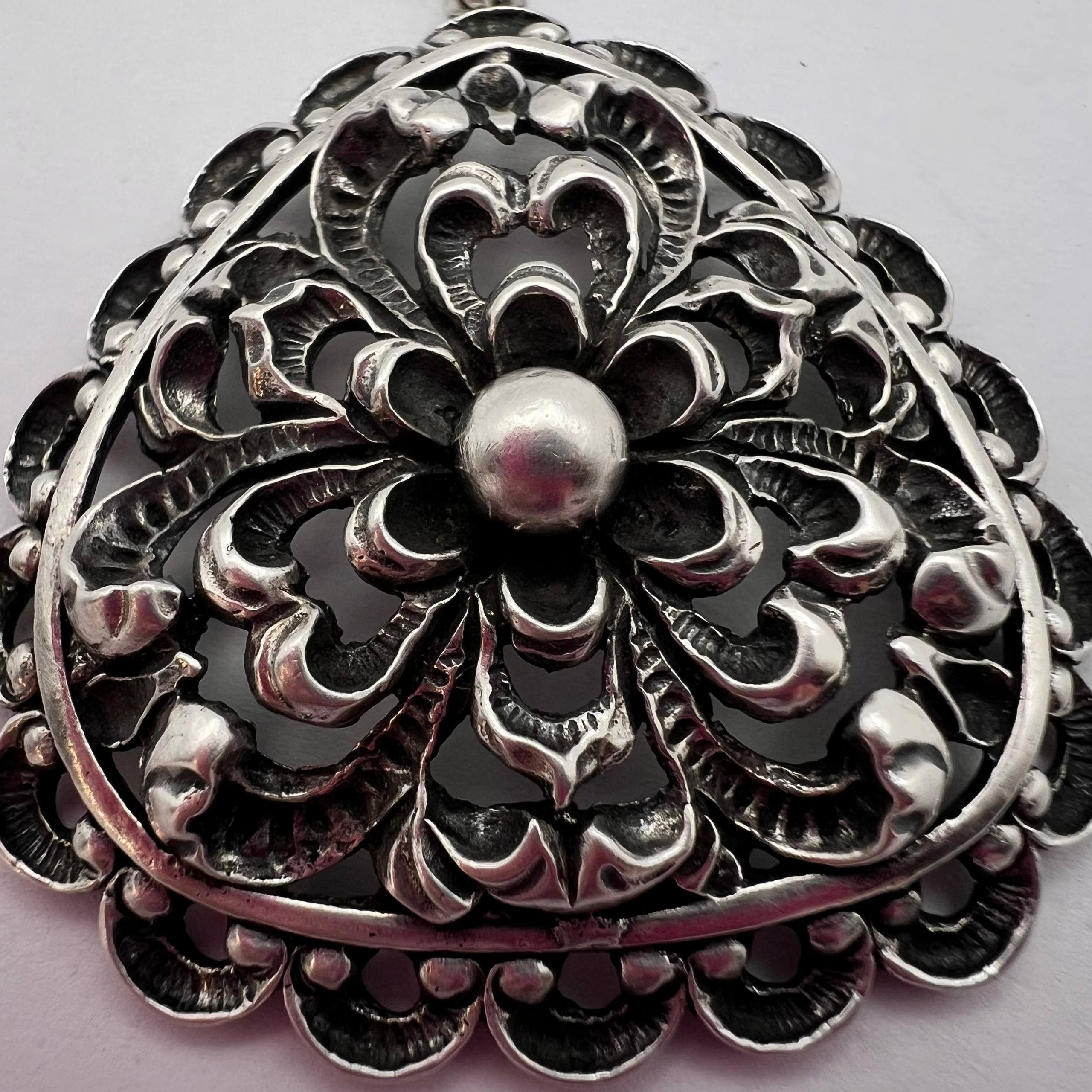 Vintage Vintage German 835 Silver Filigree Pendant with Chain 21.2g Size ONE SIZE - 3 Thumbnail