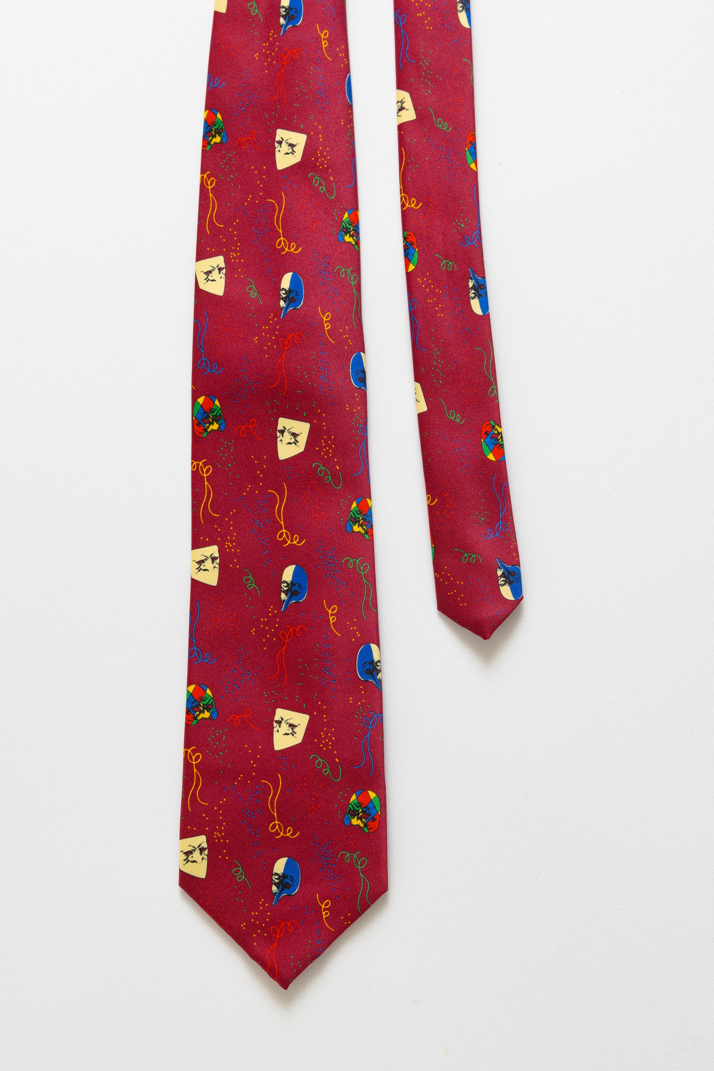 Vintage man Tie abstract pattern print necktie retro silk tie 041 Size ONE SIZE - 3 Thumbnail