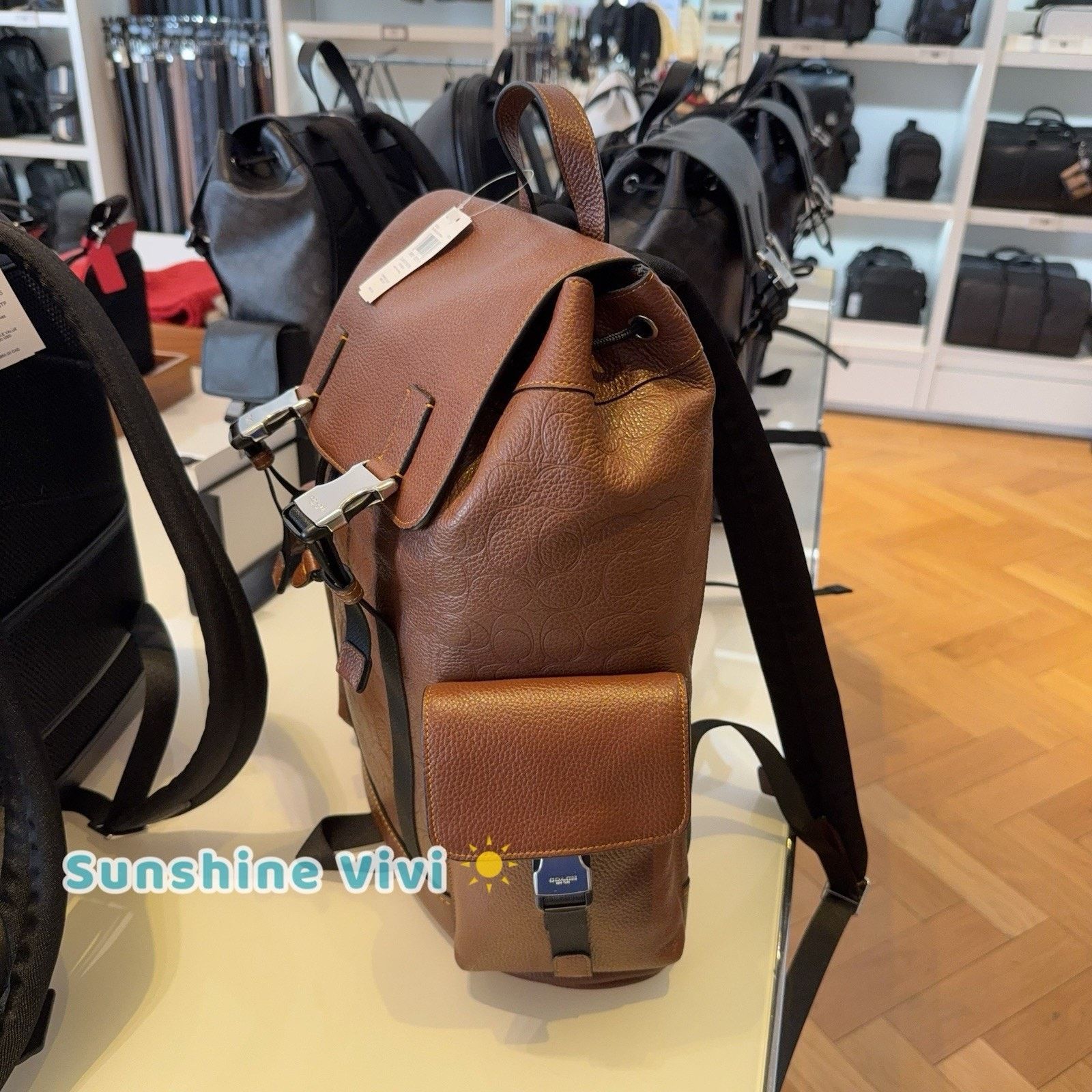 Coach NWT COACH MEN'S Clark Backpack Silver/Vintage Brown CDC21 Size ONE SIZE - 7 Thumbnail