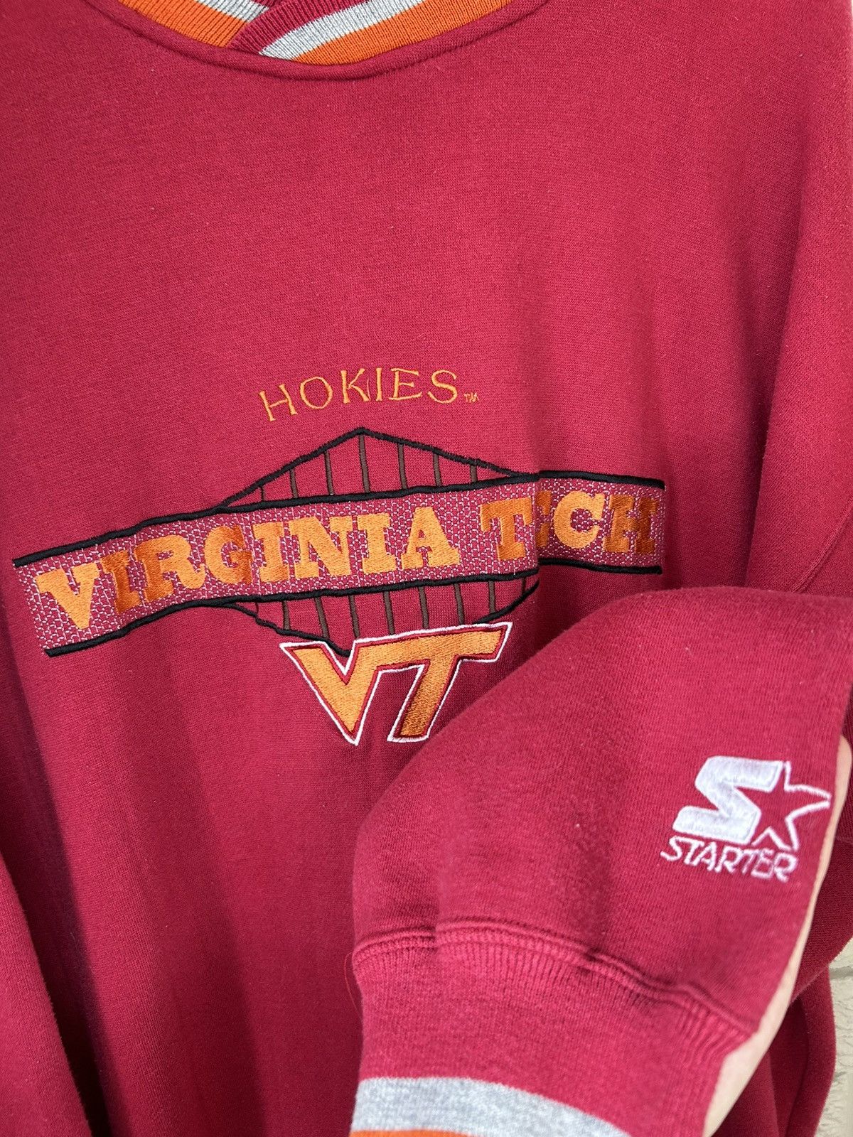 Starter Vintage Starter Virginia Tech Pullover Sweater Size US XL / EU 56 / 4 - 2 Thumbnail