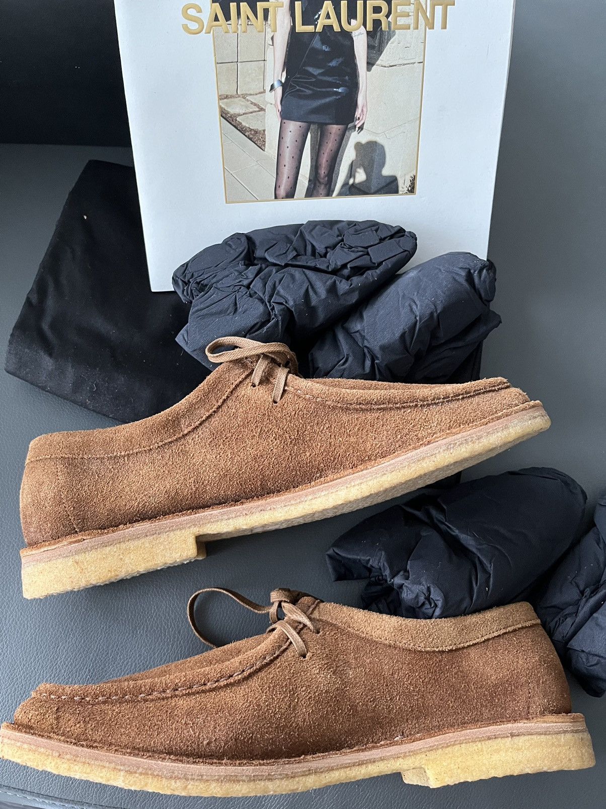 Hedi Slimane × Saint Laurent Paris × Yves Saint Laurent Saint Laurent Runway Classic Suede Leather Shoes Limited Size US 10.5 / EU 43-44 - 3 Thumbnail