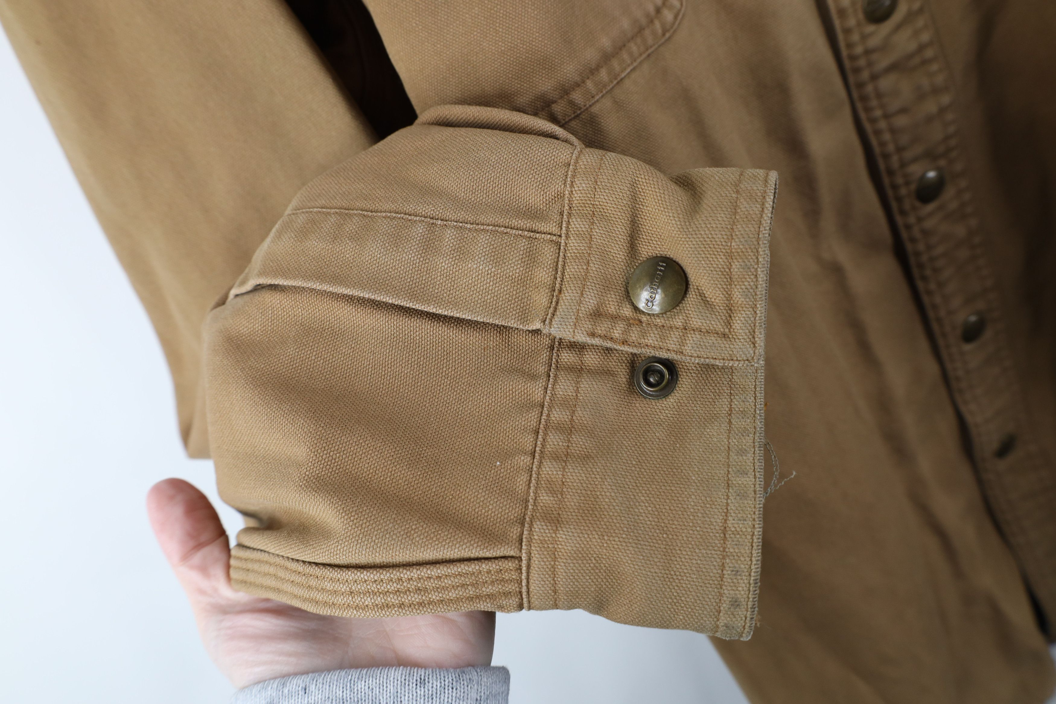 Carhartt × Vintage Vintage Carhartt Lined Canvas Button Shirt Jacket Jac Shirt Size US XXL / EU 58 / 5 - 7 Thumbnail