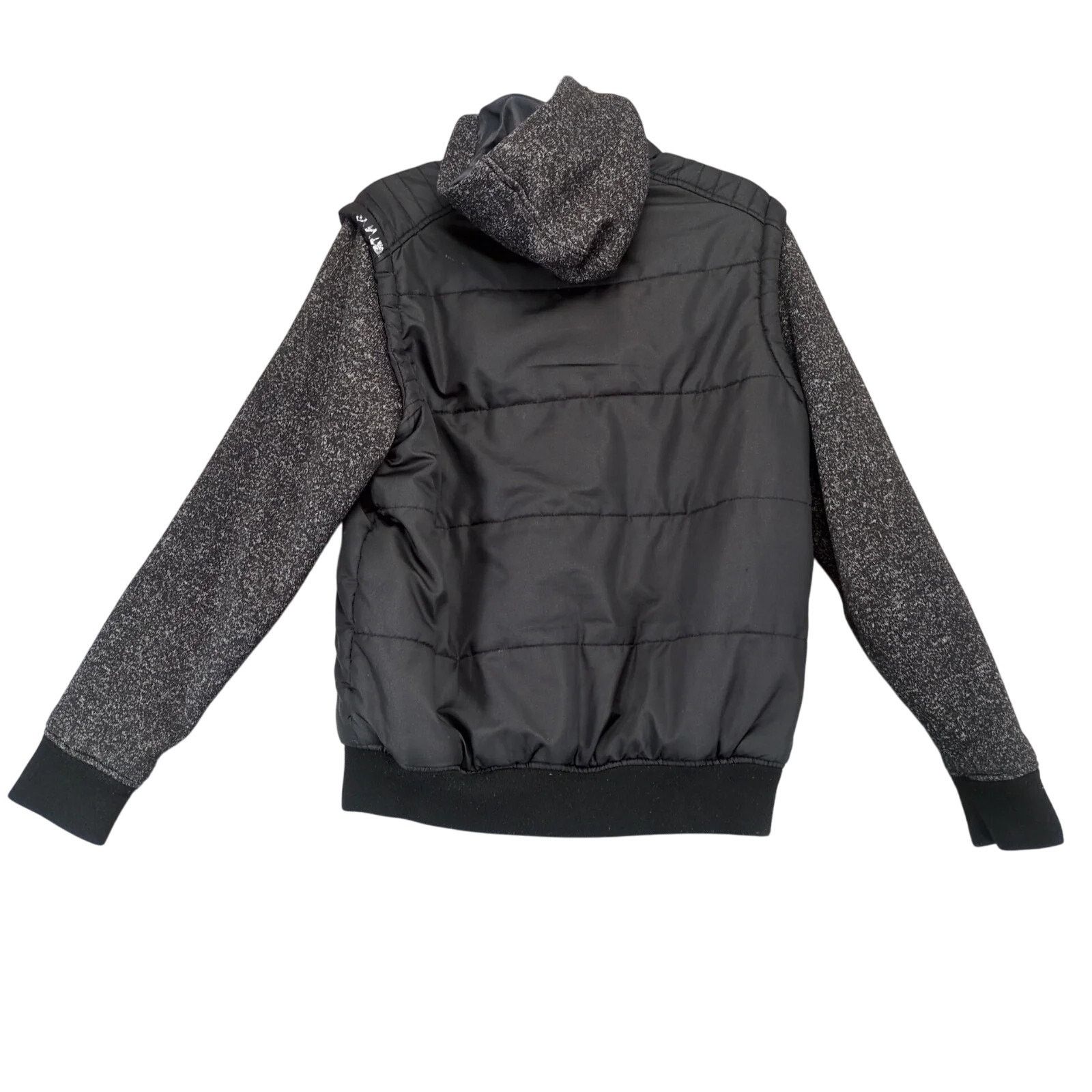 Other Distortion Black Puffer Jacket Men's S Knit Sleeves Full Zip Size US S / EU 44-46 / 1 - 3 Thumbnail