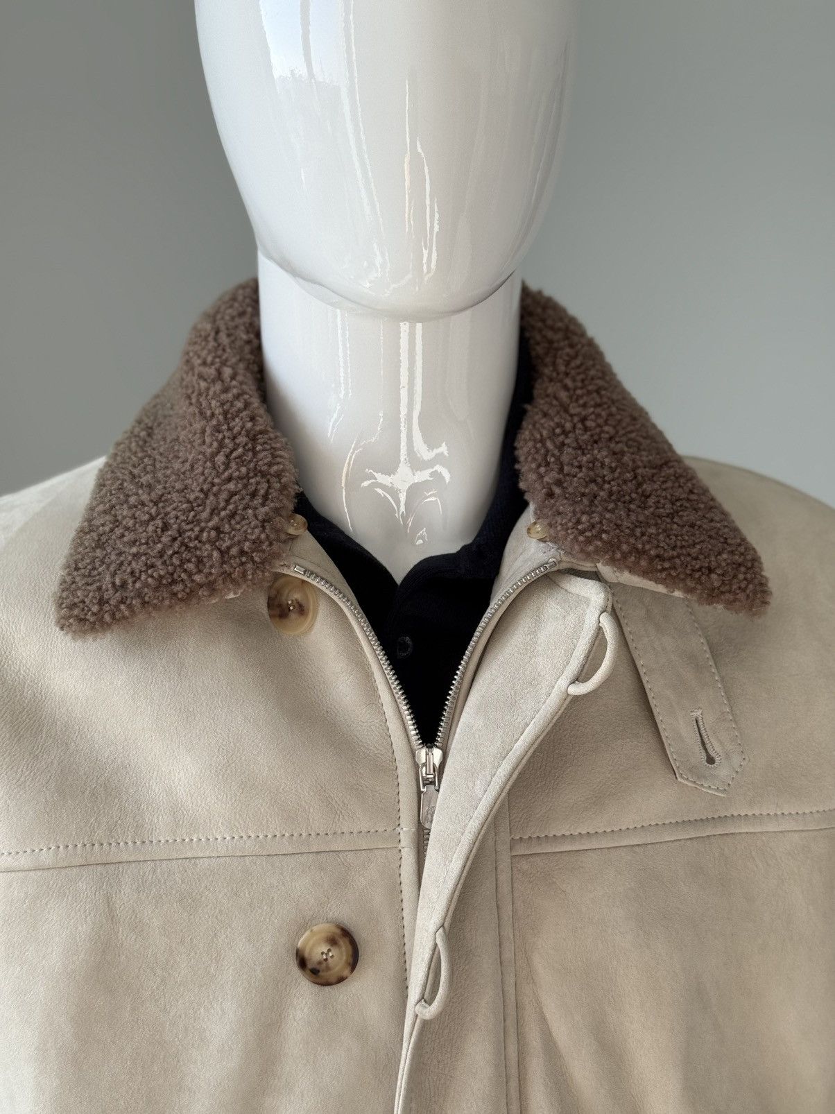 Brunello Cucinelli RRP $10500 Brunello Cucunelli suede sheepskin coat Jacket Size US XL / EU 56 / 4 - 9 Thumbnail