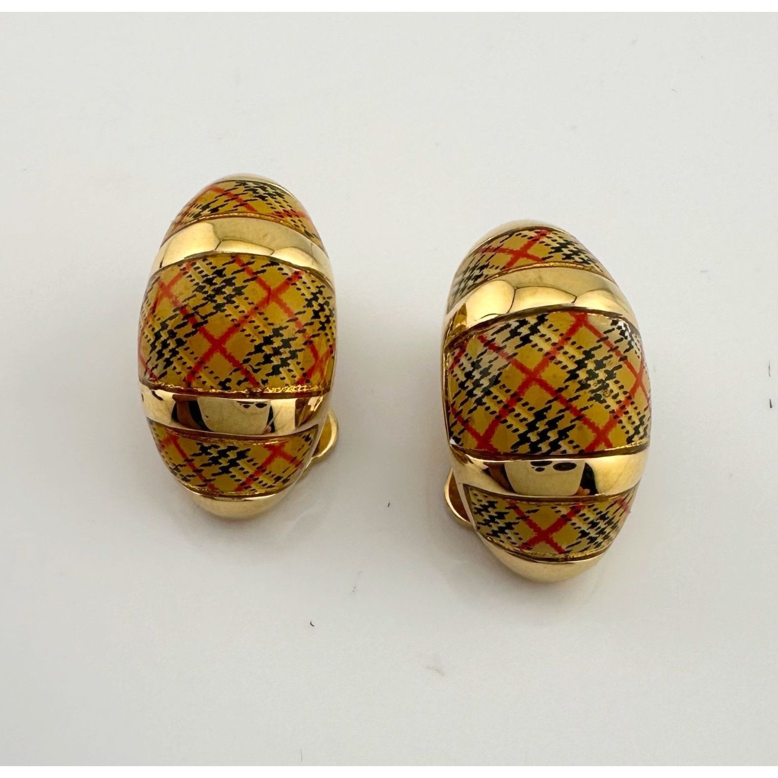 Burberry Burberrys of London Nova Check Clip On Earrings with Branded Size ONE SIZE - 3 Thumbnail