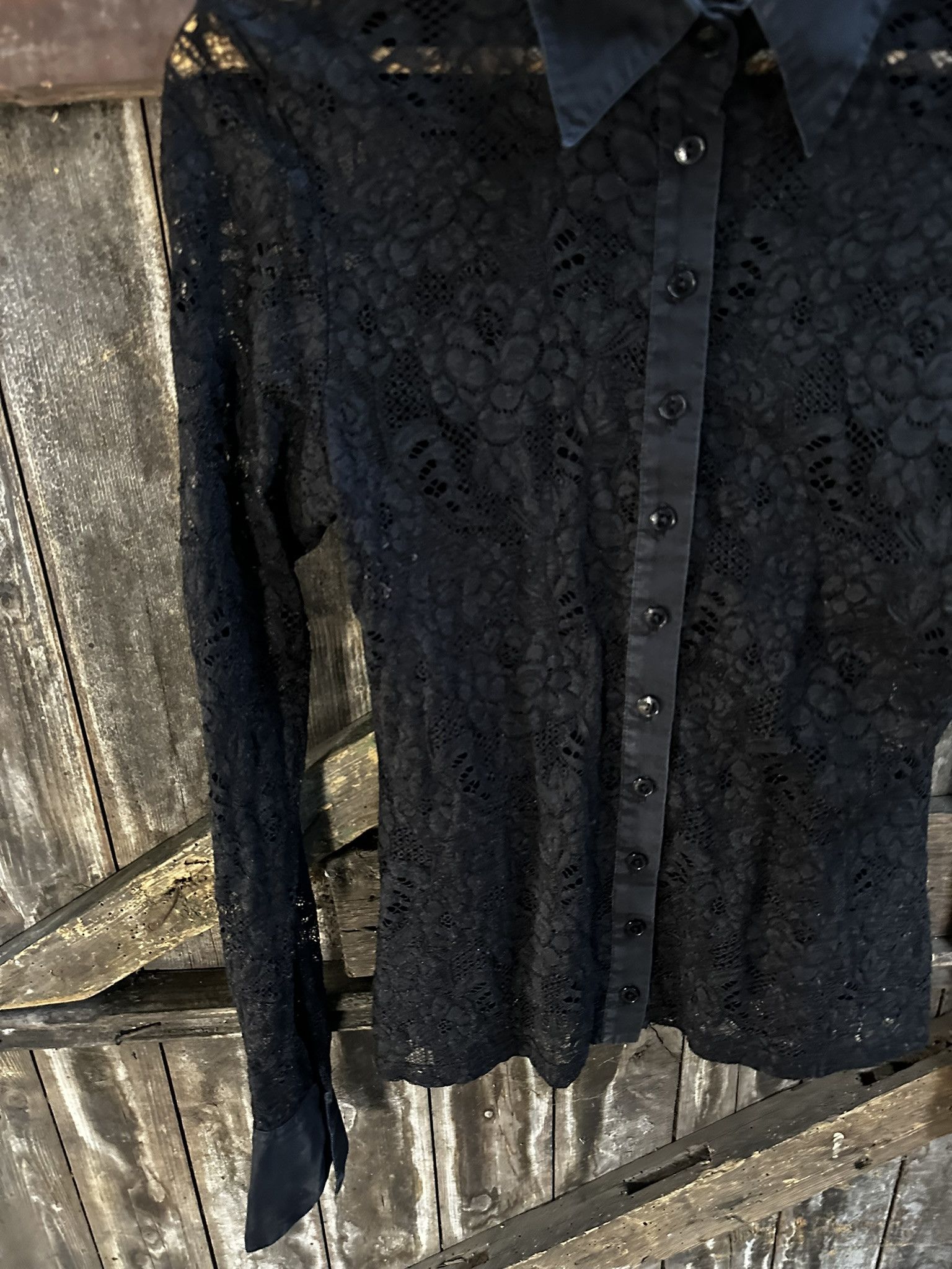Vintage Vintage Y2k Mesh Goth Alternative Alt Blouse Size S / US 4 / IT 40 - 2 Thumbnail