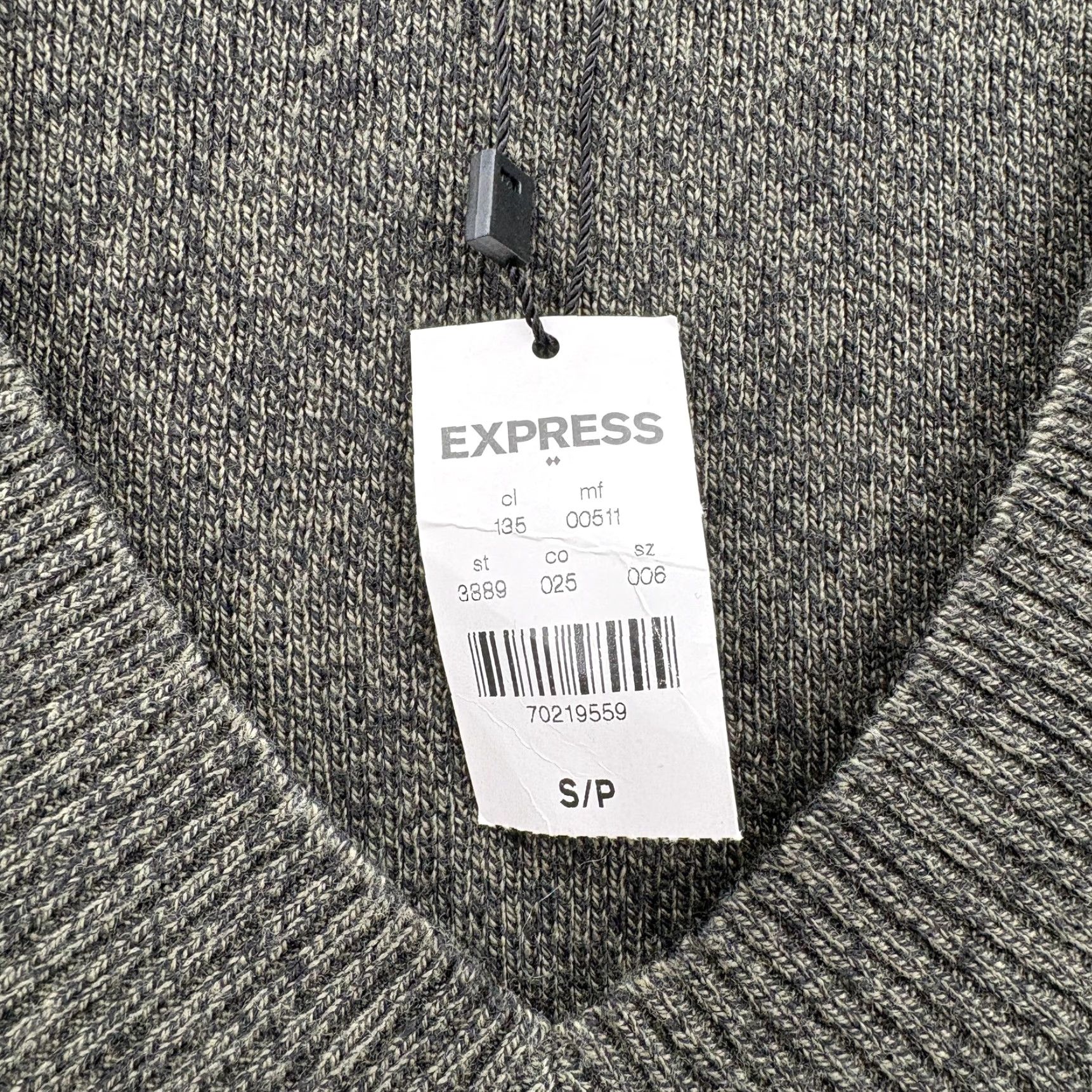 Express Express Sweater Womens Small Gray Green Deep V Neck Long Sleeve Knit Pullover Size S / US 4 / IT 40 - 4 Thumbnail
