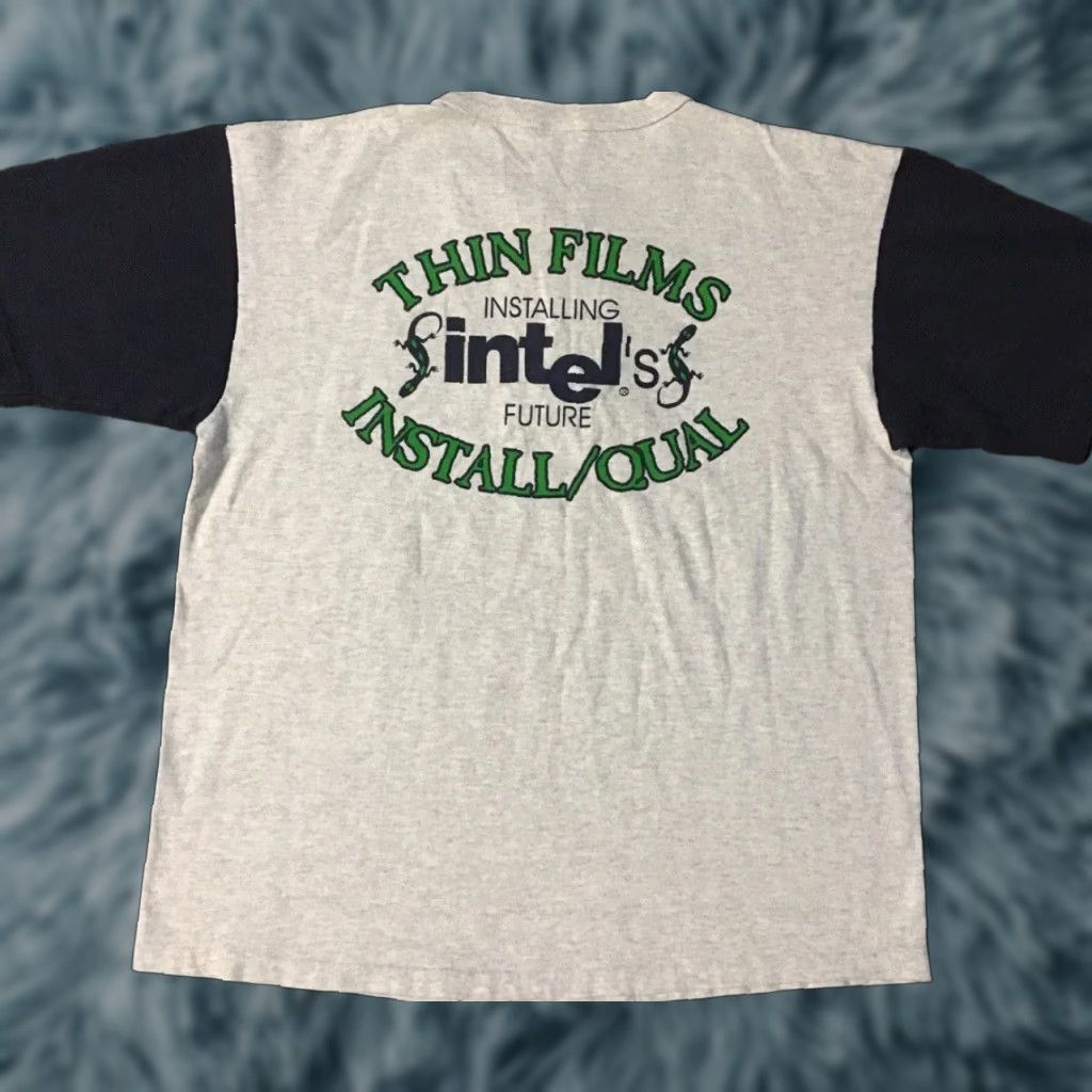 Vintage VINTAGE Intel Thin Films Engineer Promo Shirt L USA Gray Short Sleeve Crew Neck 90s 80s Single Stitch Mens T-Shirt USA Size US L / EU 52-54 / 3 - 1 Thumbnail