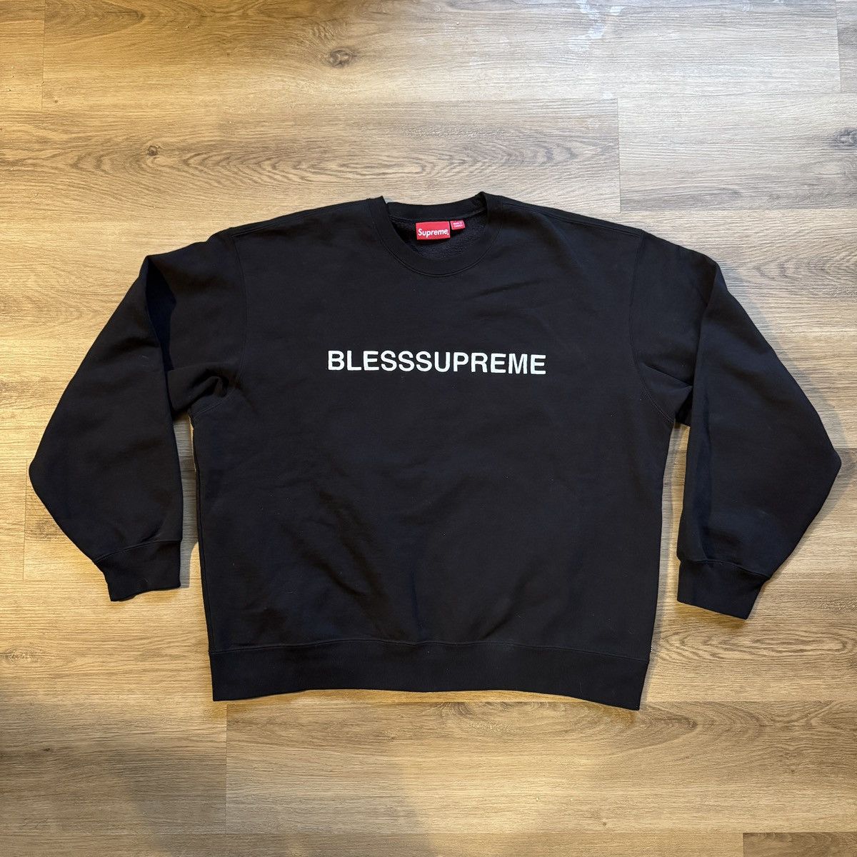 supreme bless crewneck Black