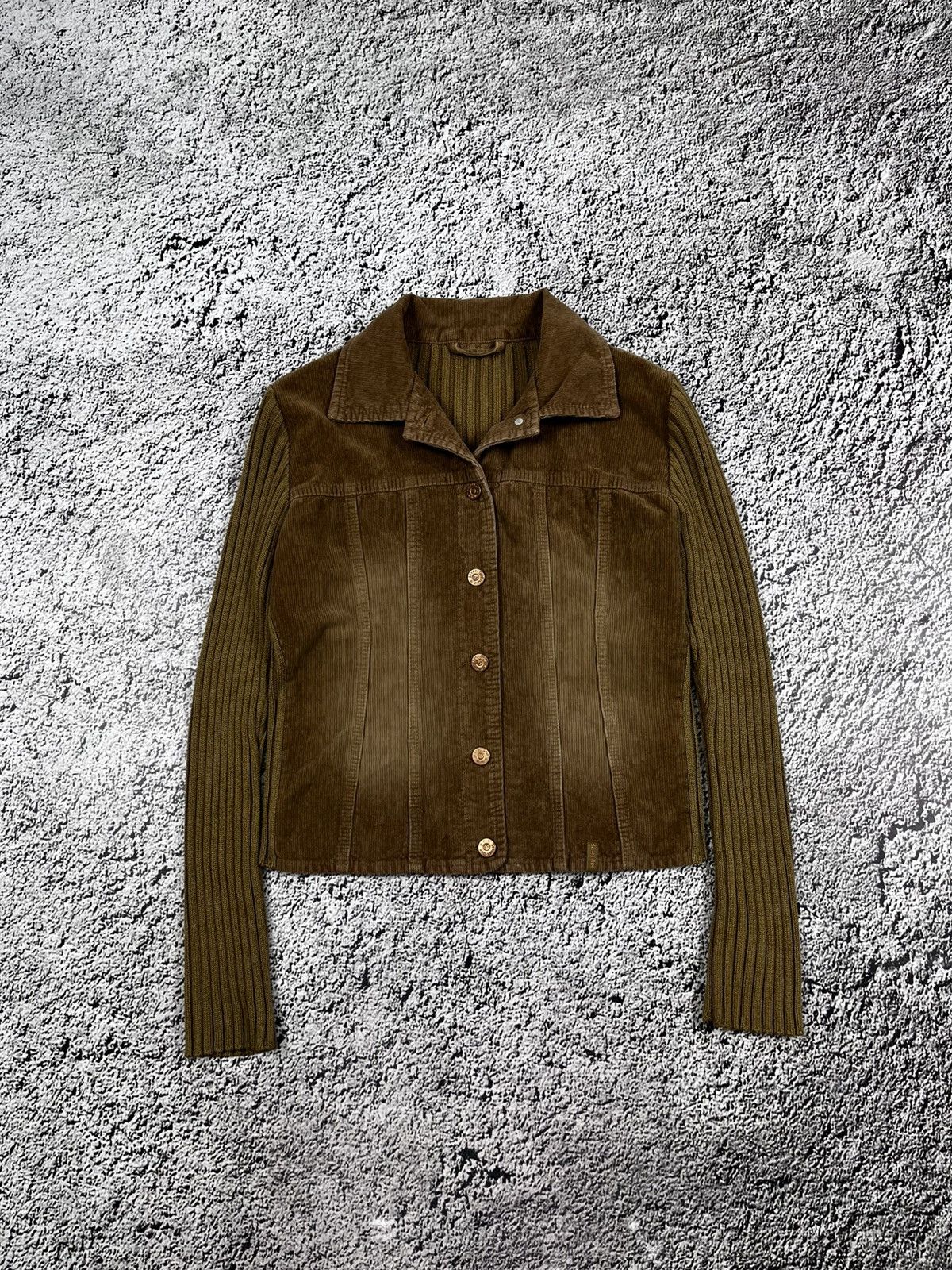 Vintage Vintage Y2K ribbed corduroy knit button ups crop jacket Size M / US 6-8 / IT 42-44 - 1 Thumbnail