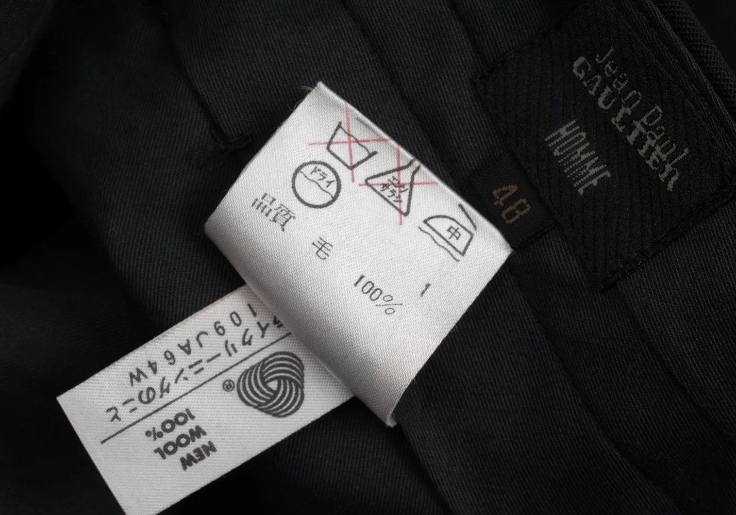 Jean Paul Gaultier Wool Gabardine Tack Straight Pants in Black 48 Size US 32 / EU 48 - 13 Thumbnail