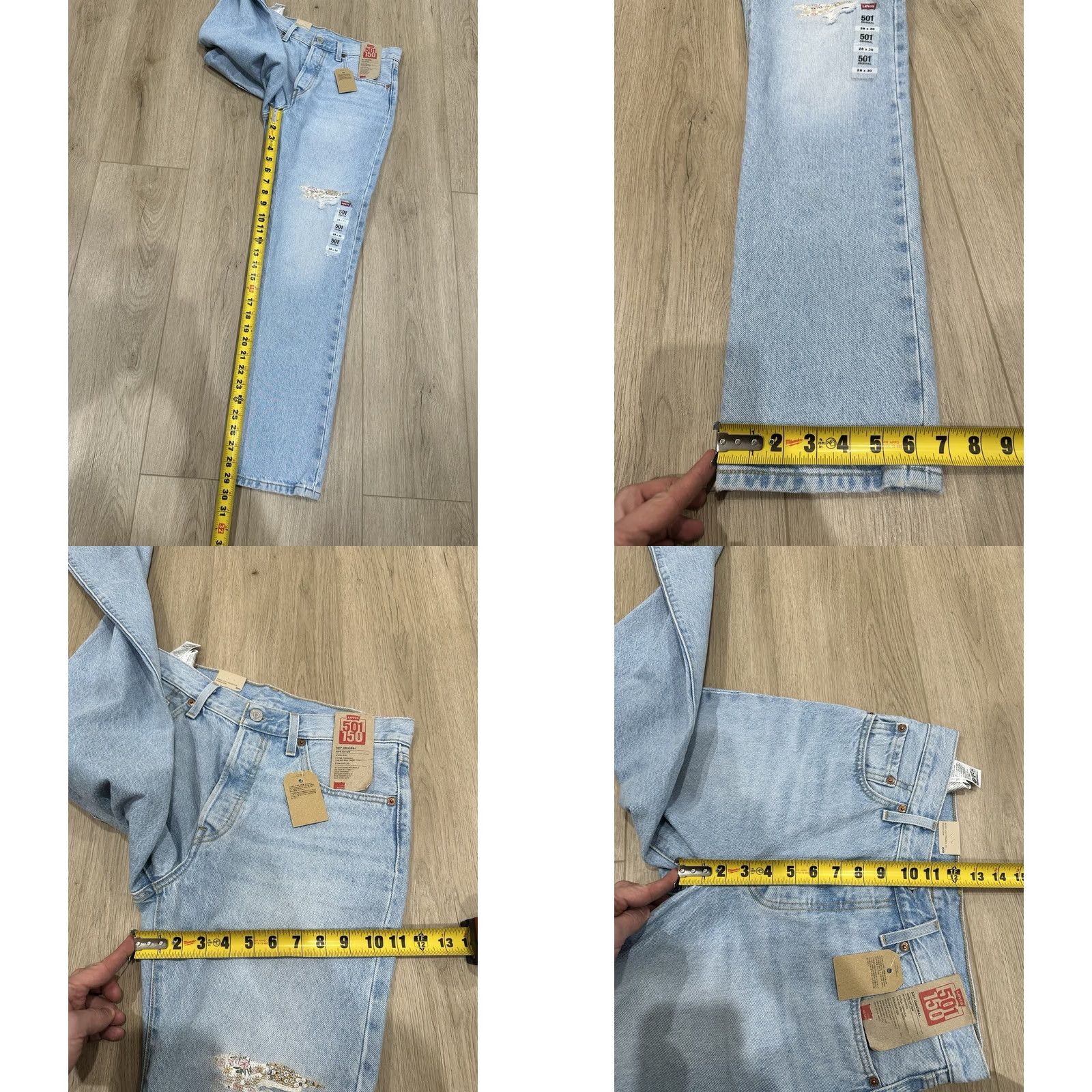 Levi's Levi's 501 Jeans Womens 30x29 Blue 150th Anniversary Distressed Button Fly NWT Size 30" / US 8 / IT 44 - 10 Thumbnail