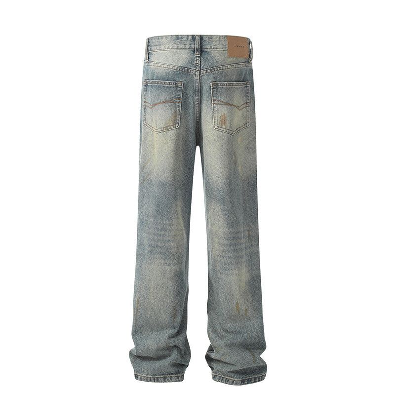 Jean Retro distressed loose casual hip-hop washed ripped jeans Size US 32 / EU 48 - 2 Thumbnail