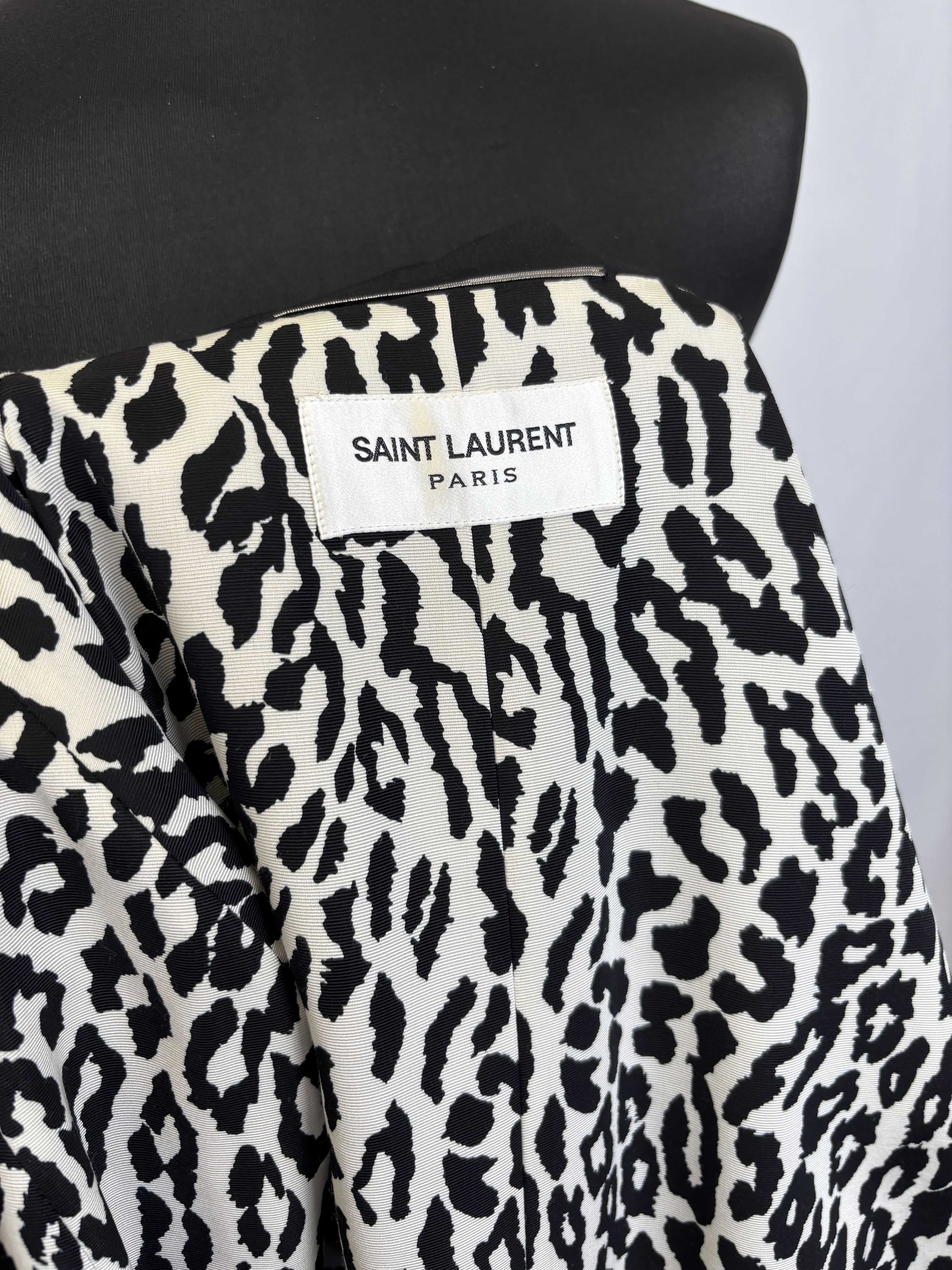 Saint Laurent Paris Saint Laurent Leopard Lined Overcoat Size US L / EU 52-54 / 3 - 6 Thumbnail