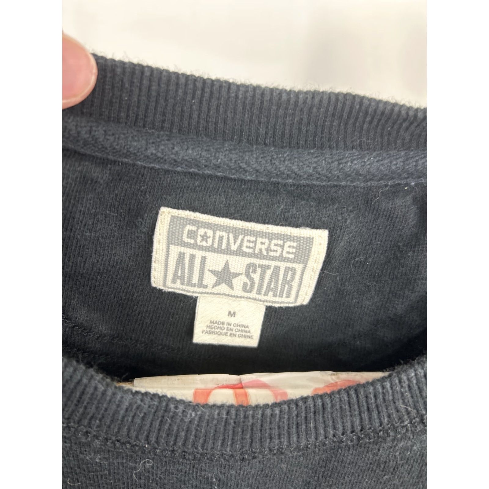 Converse Converse Mens Medium Black Pullover Sweatshirt Skull Dagger Black White Crewneck Size US M / EU 48-50 / 2 - 7 Thumbnail