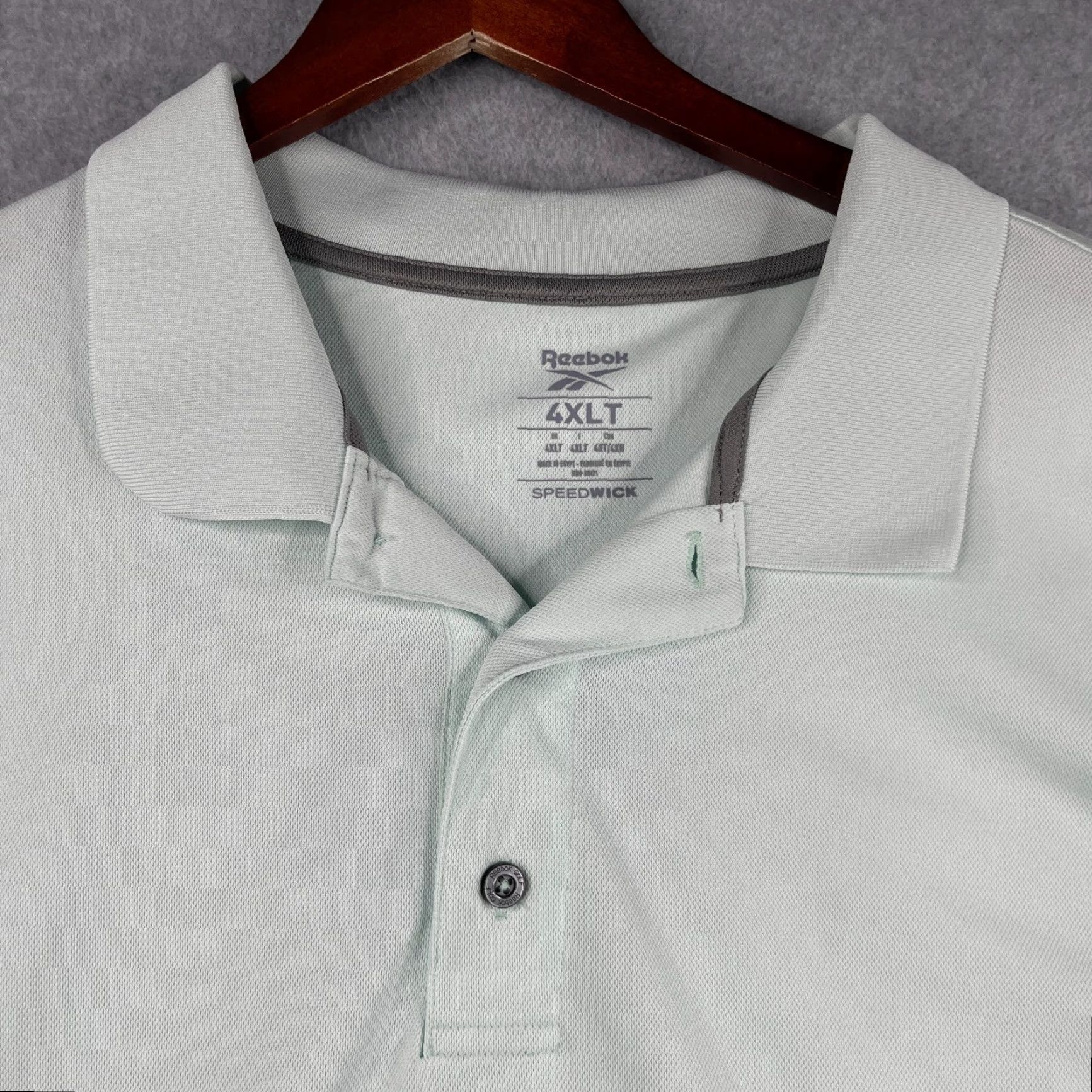 Reebok Reebok Polo Shirt 4XLT Mint Green Speedwick Performance Casual Mens Shirt Short Sleeve Collared Button Polo Green 4XLT Mens Golf Size US XXL / EU 58 / 5 - 4 Thumbnail